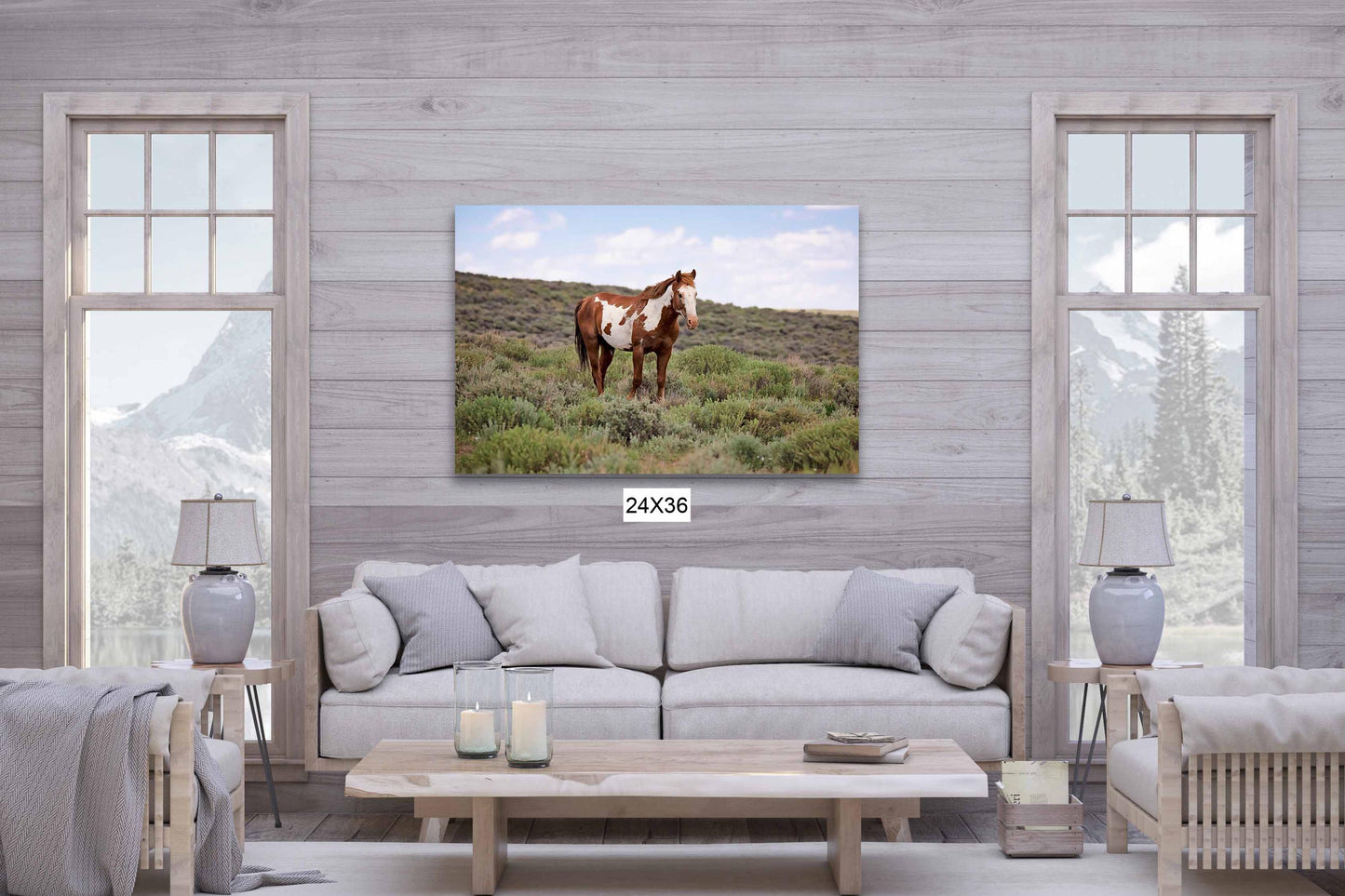 Wild Mustang Pinto Stallion Photo, Wild Paint Horse in Colorado Wall Art Print, Wildlife Canvas, Cowboy Old West Decor for Home or Office