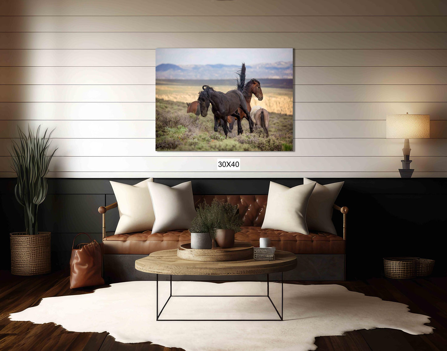 Wild Horses Fighting Photo Print, Mustang Stallions in Colorado Wall Art, Wildlife Canvas, Cowboy Old West Style, Rustic Home Office Decor