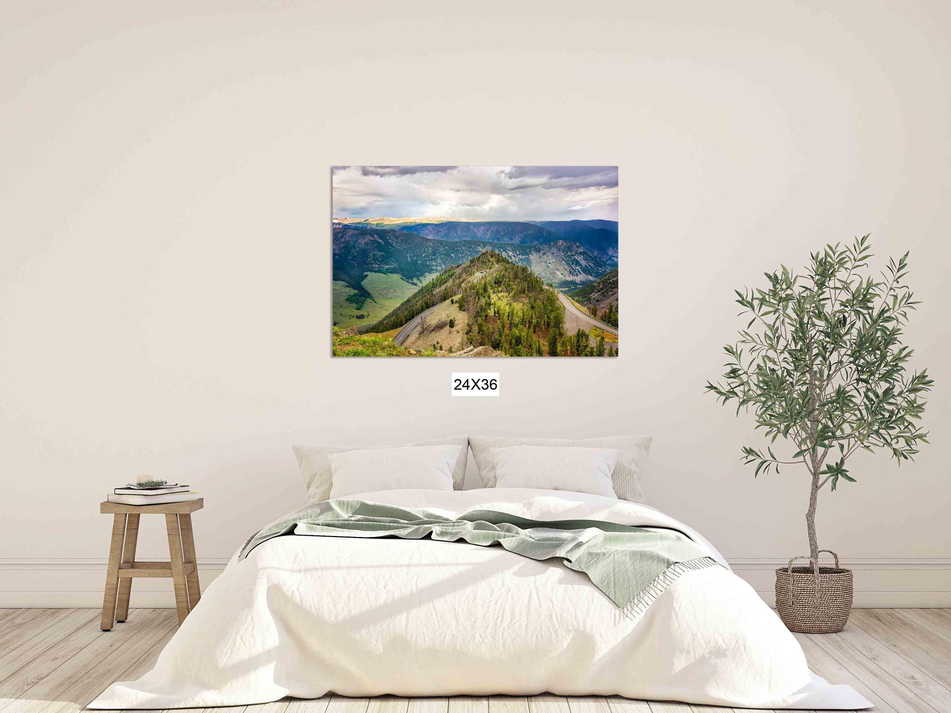 Beartooth Highway Round Around the Mountain Photo, Montana Landscape, Wyoming Photography Canvas Wall Art Print, Fine Art Decor Made in USA