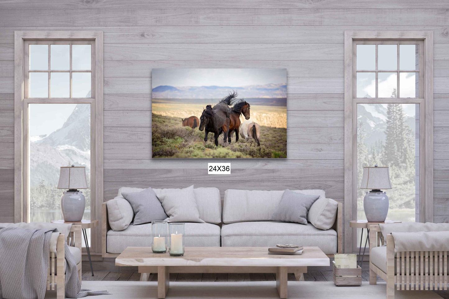 Black Stallion Fighting Photo Print, Wild Horses Mustang in Colorado Wall Art, Wildlife Canvas, Cowboy Old West Style, Rustic Decor