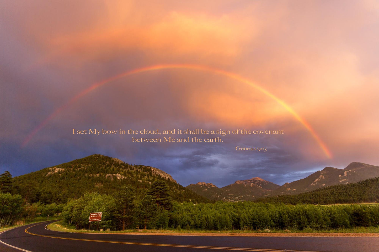 Genesis 9:13 Meaning of the Rainbow, Rocky Mountain National Park, Christian Inspirational Wall Art, Scripture Canvas, Colorado Photography