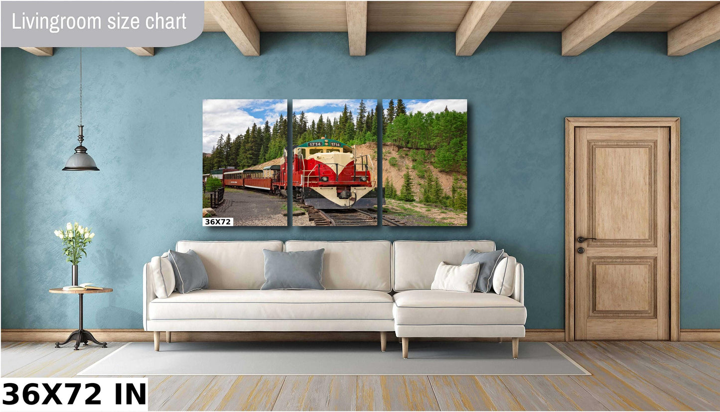 Colorado Old Train Print, Leadville Diesel Engine Locomotive, High line Mountain Scene, Vintage Train Engine Photo, Standard Gauge Railroad