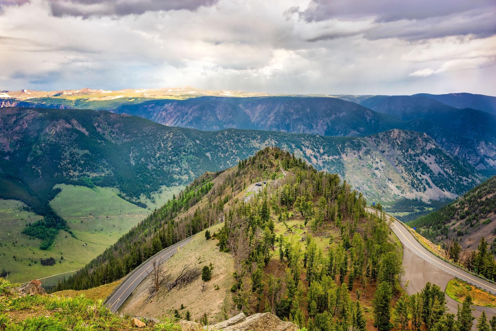 Beartooth Highway Round Around the Mountain Photo, Montana Landscape, Wyoming Photography Canvas Wall Art Print, Fine Art Decor Made in USA