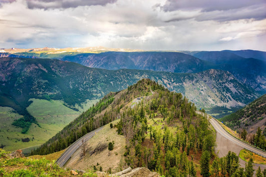 Beartooth Highway Round Around the Mountain Photo, Montana Landscape, Wyoming Photography Canvas Wall Art Print, Fine Art Decor Made in USA