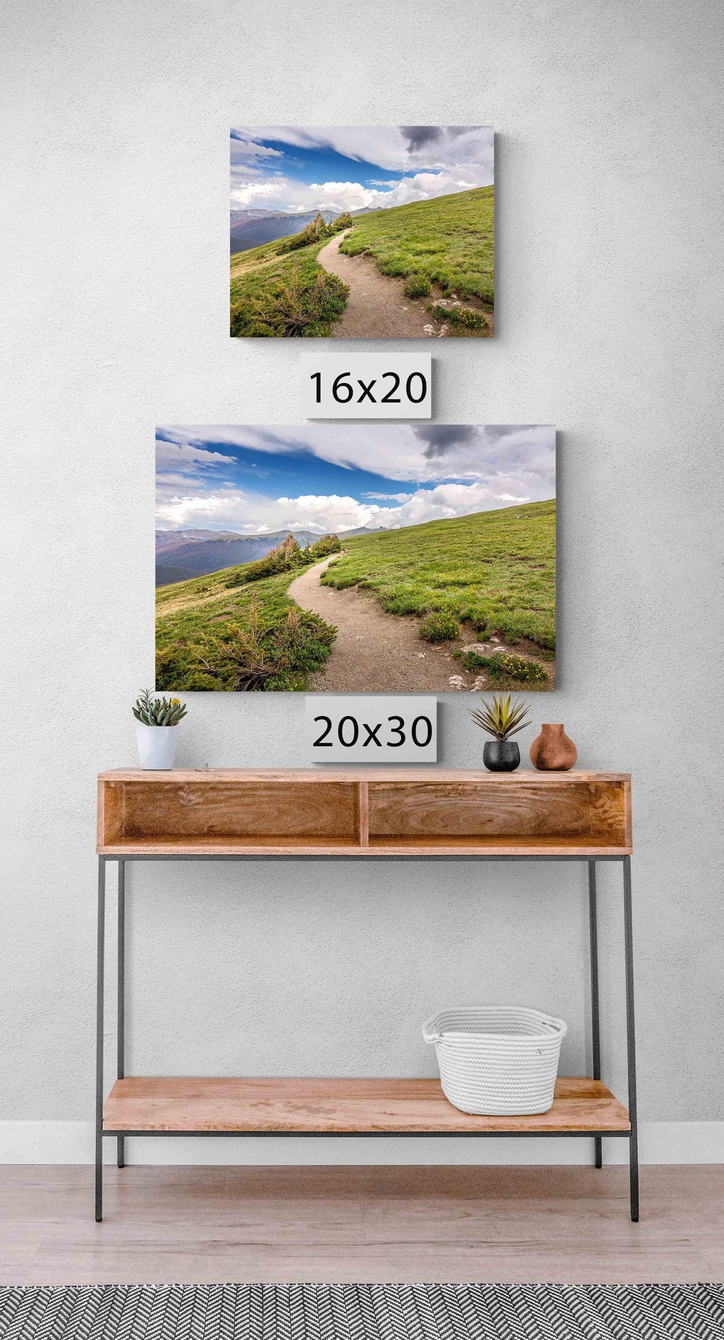 Hiking Trail on Mountain Tundra Photo Print, Rocky Mountain National Park Canvas, Trail Ridge Road, Colorado Landscape Photography Wall Art