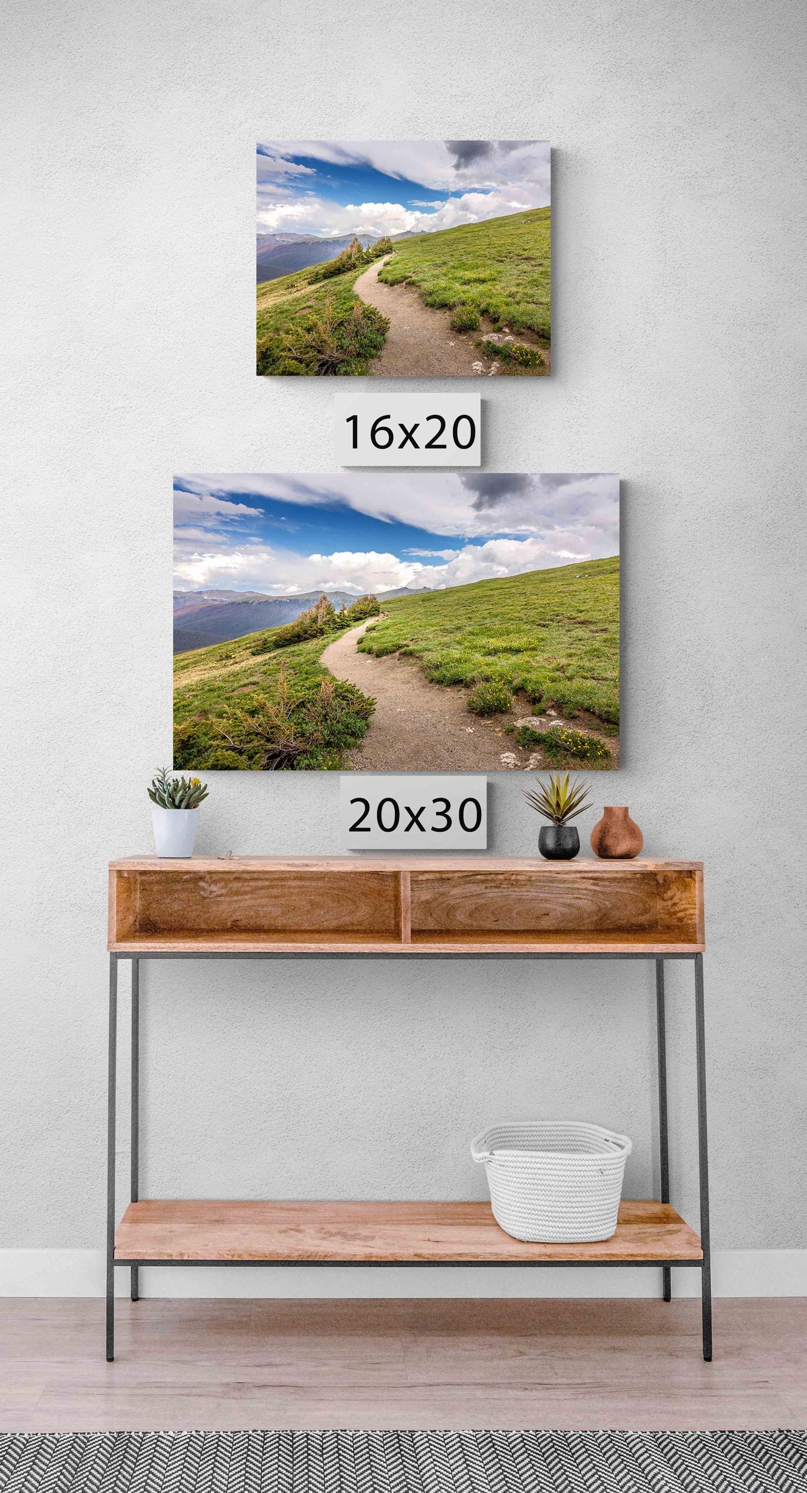 Hiking Trail on Mountain Tundra Photo Print, Rocky Mountain National Park Canvas, Trail Ridge Road, Colorado Landscape Photography Wall Art