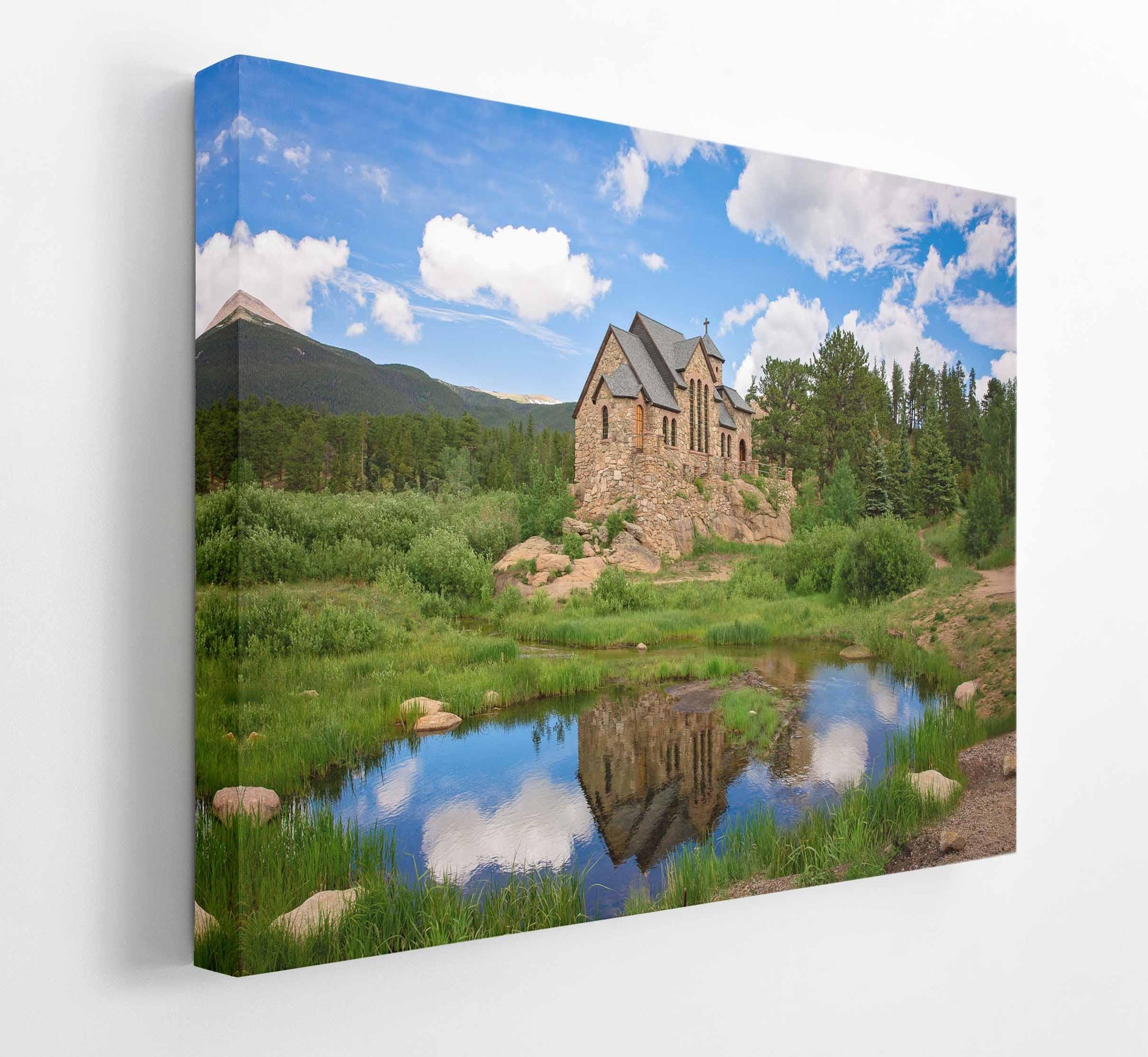 Chapel on the Rock Reflection Photo Print, Rocky Mountain National Park Canvas, Beautiful Church, Colorado Landscape Photography, Allenspark