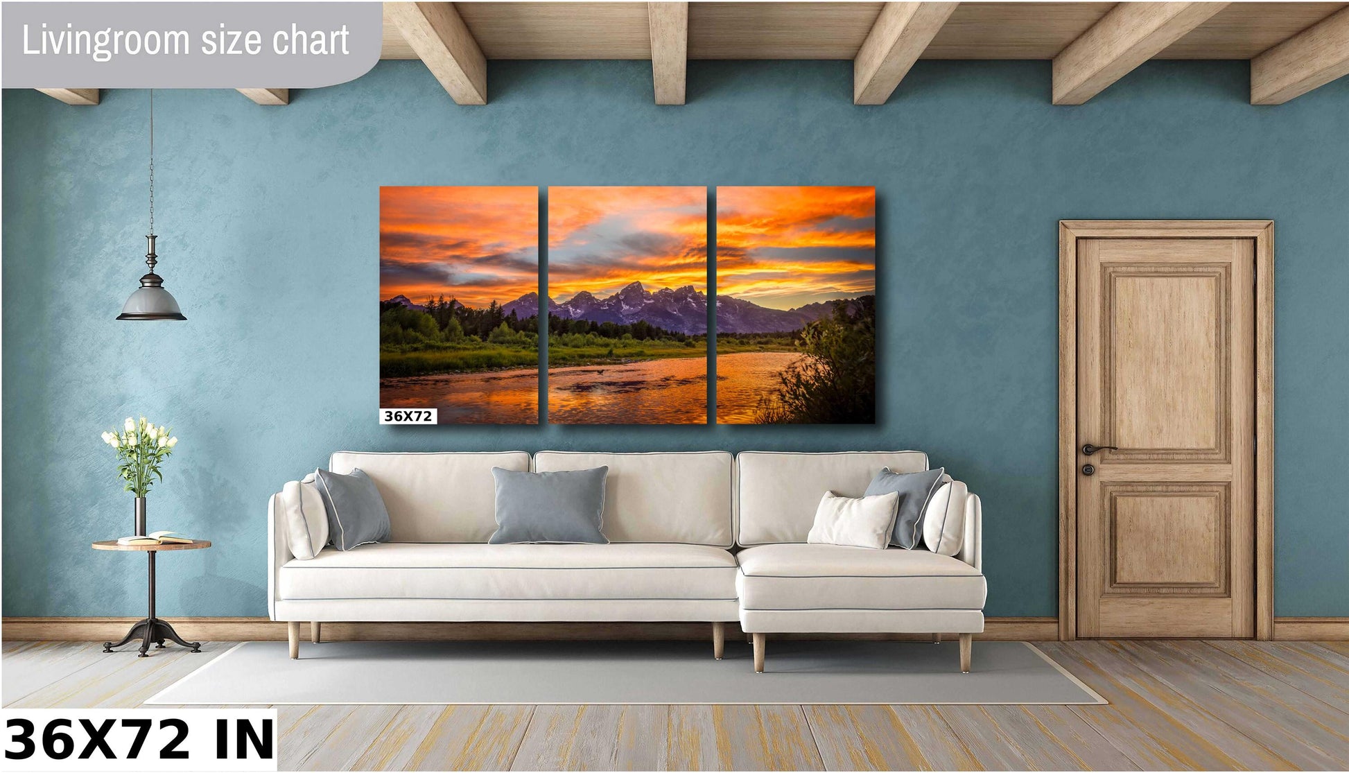 Grand Teton National Park Sunset, Schwabacher Landing Landscape Print, Beautiful Mountain Reflection, Wyoming Canvas Wall Art Prints