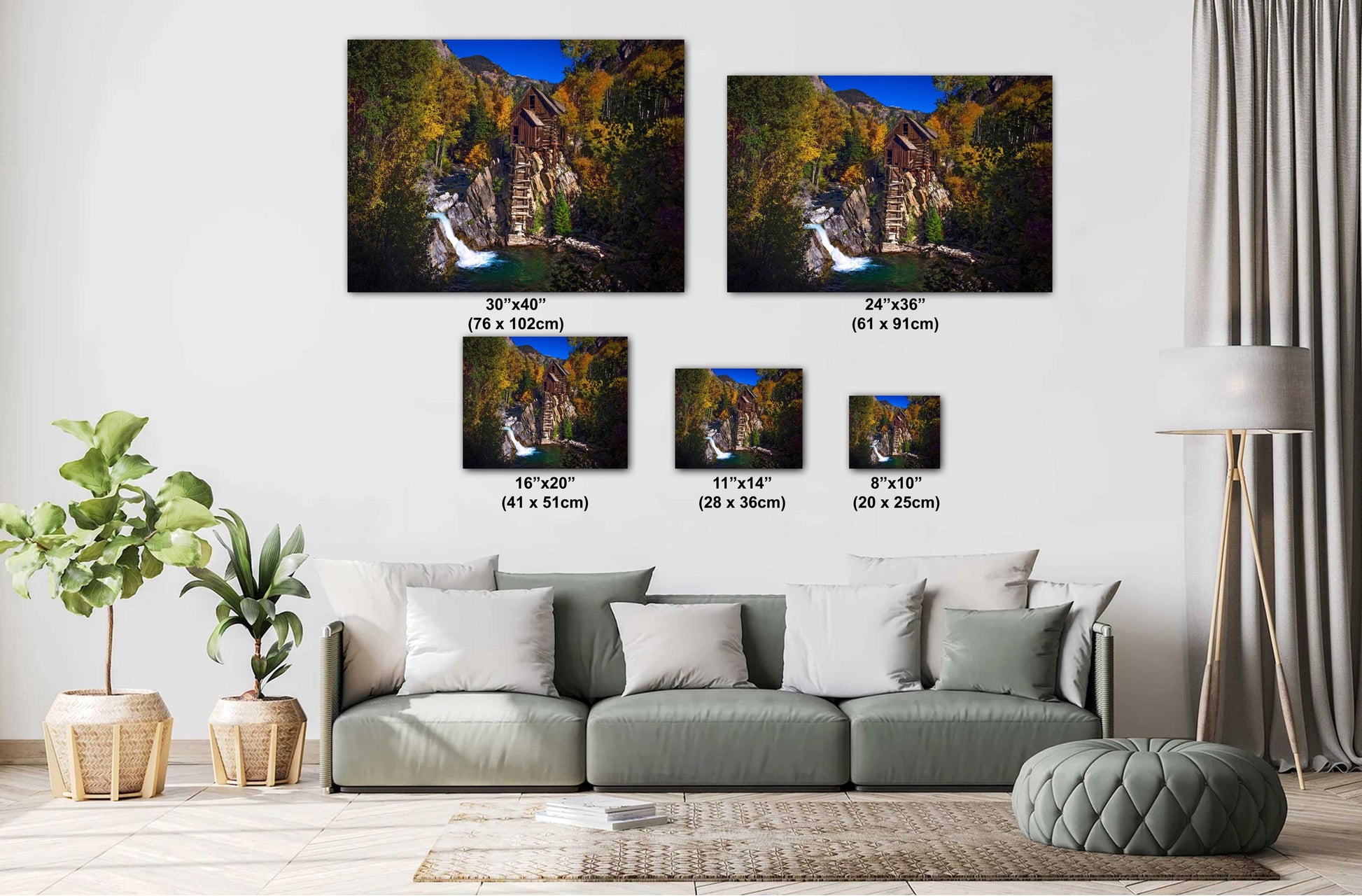 Crystal Mill Colorado Landscape Fall Foliage Canvas, Crystal River Autumn Aspen Trees Photo Print, San Juan Rocky Mountain Photography