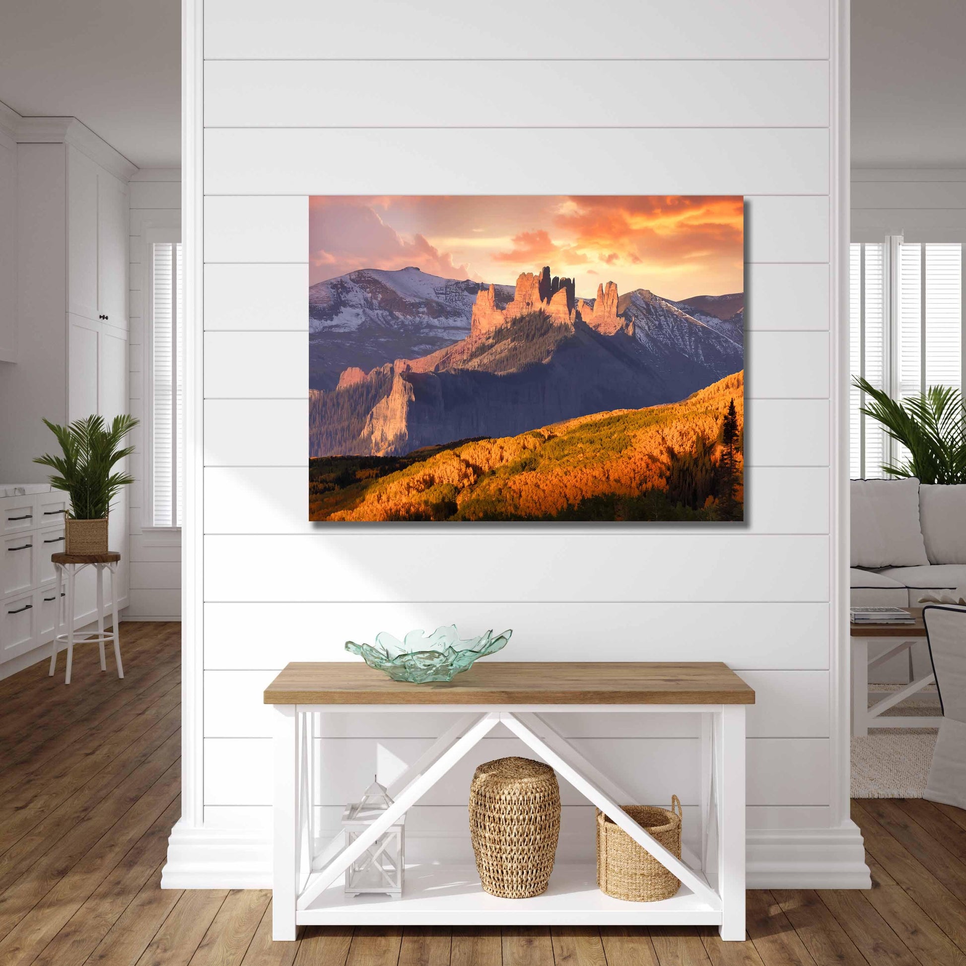 Mountain Sunrise Canvas Photo Print, Colorado Ohio Creek Pass with Autumn Aspen Forest, The Castles Fall Colors, Crested Butte Landscape