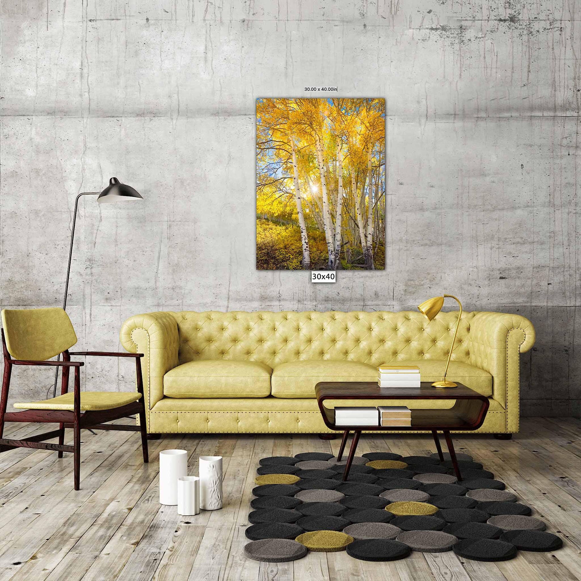 Vertical Aspen Trees Colorado Landscape Canvas, Fall Foliage Autumn Photo Print, Telluride Photography, San Juan Rocky Mountains