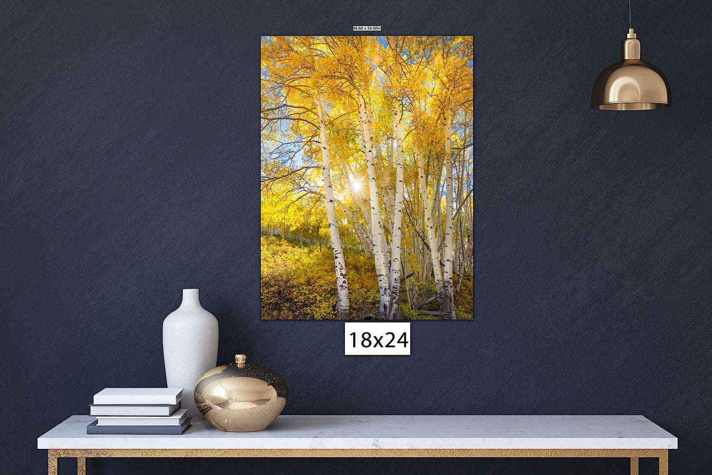 Vertical Aspen Trees Colorado Landscape Canvas, Fall Foliage Autumn Photo Print, Telluride Photography, San Juan Rocky Mountains