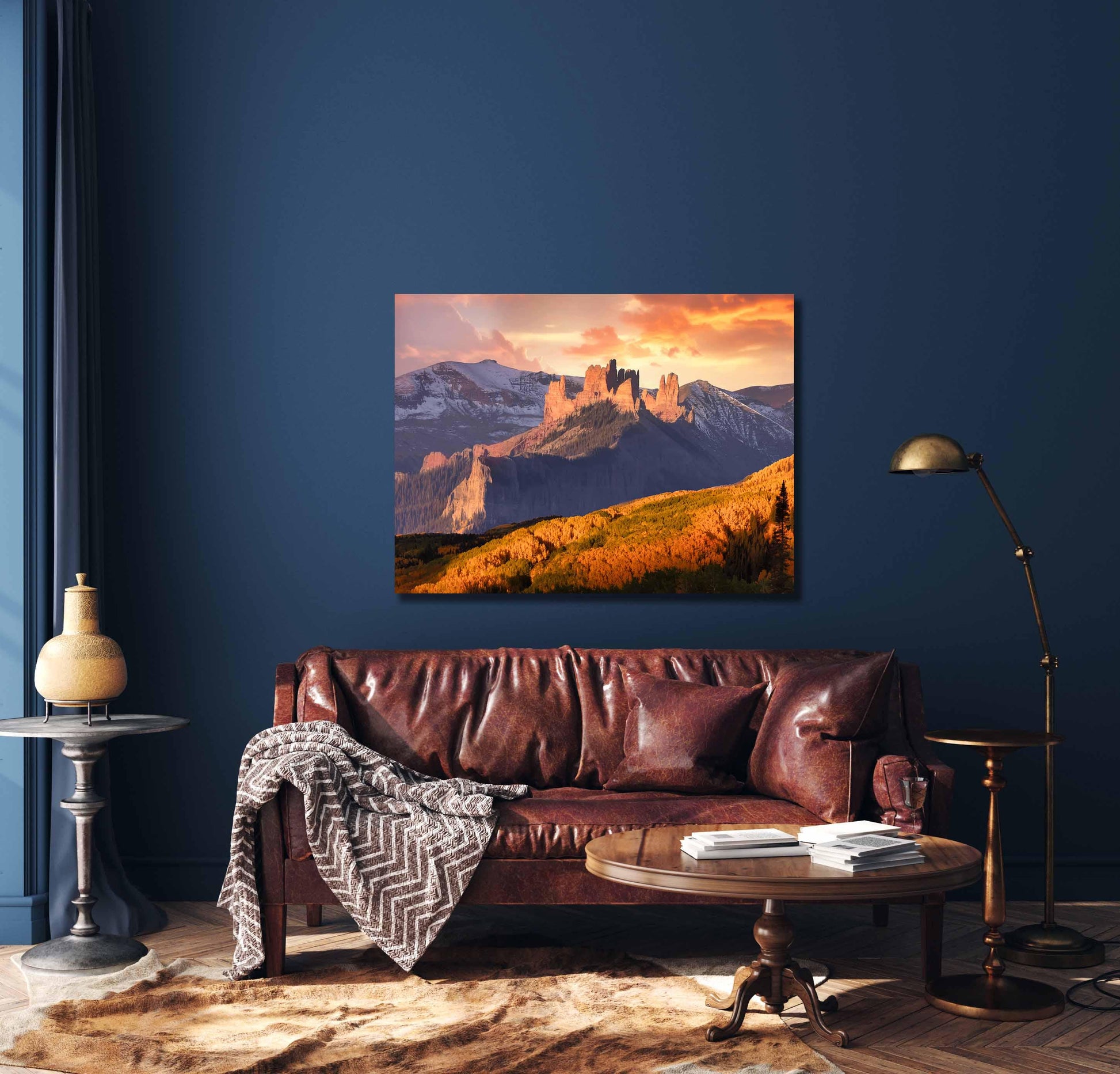 Mountain Sunrise Canvas Photo Print, Colorado Ohio Creek Pass with Autumn Aspen Forest, The Castles Fall Colors, Crested Butte Landscape