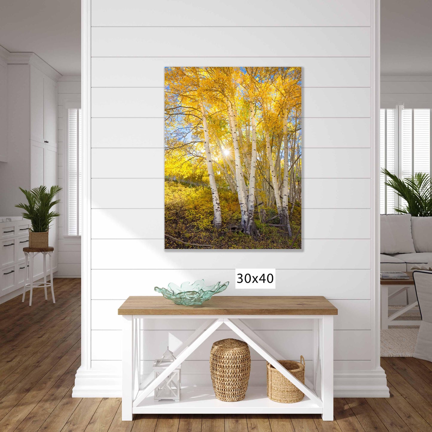 Vertical Aspen Trees Colorado Landscape Canvas, Fall Foliage Autumn Photo Print, Telluride Photography, San Juan Rocky Mountains