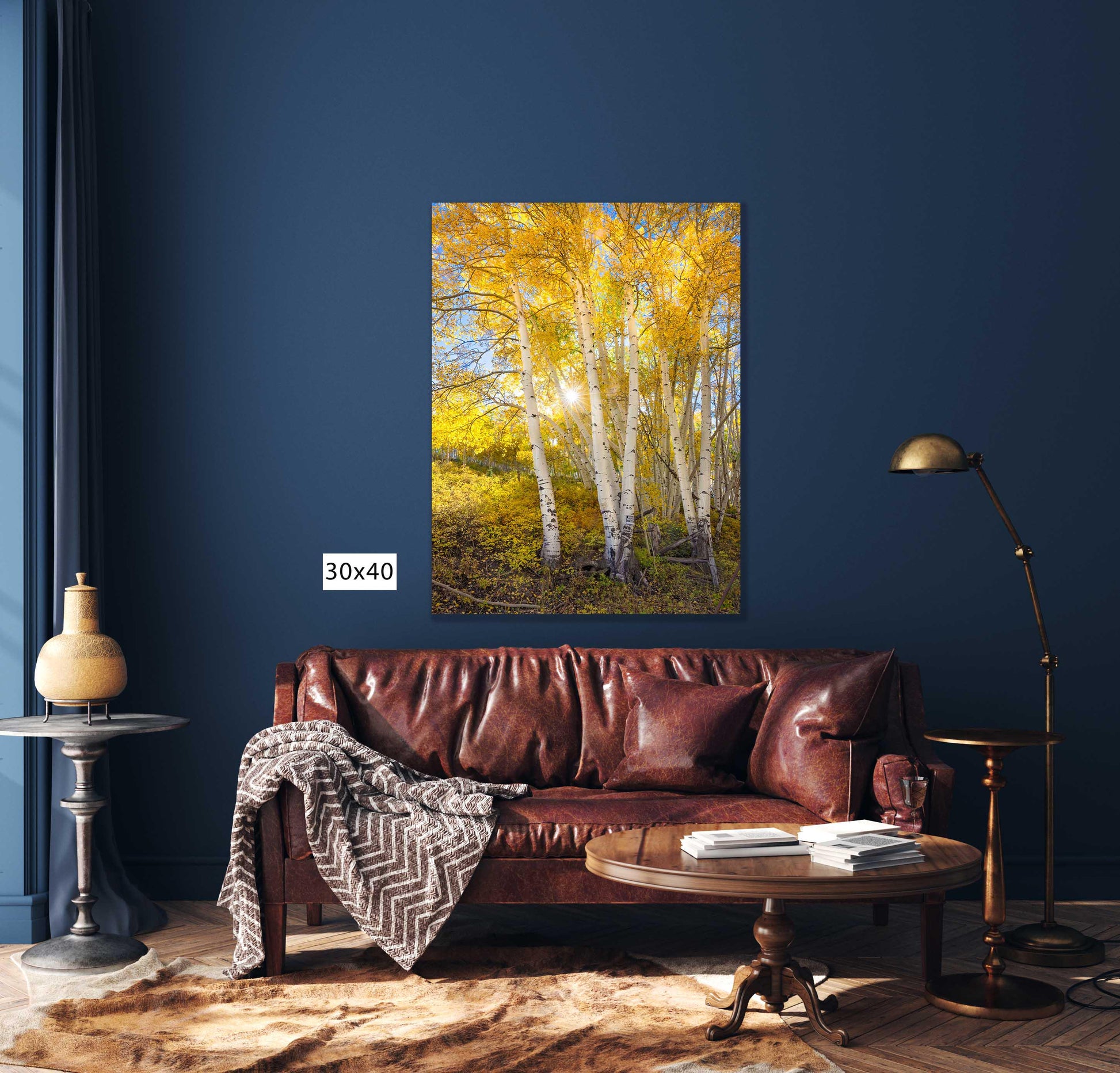 Vertical Aspen Trees Colorado Landscape Canvas, Fall Foliage Autumn Photo Print, Telluride Photography, San Juan Rocky Mountains