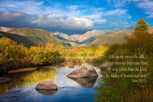 Psalm 121:1-2 I Will Lift Up My Eyes Christian Inspirational Wall Art, Scripture Wall Canvas, Colorado Landscape Photography, Customization