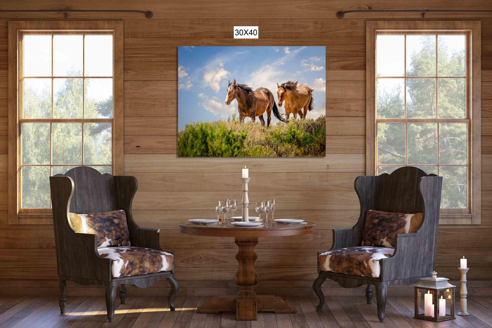 Wild Mustangs Photo, Wild Horses in Colorado Wall Art Print, Wildlife Canvas, Cowboy Old West Decor for Home or Office - SandyDobbsFineArtPhotography