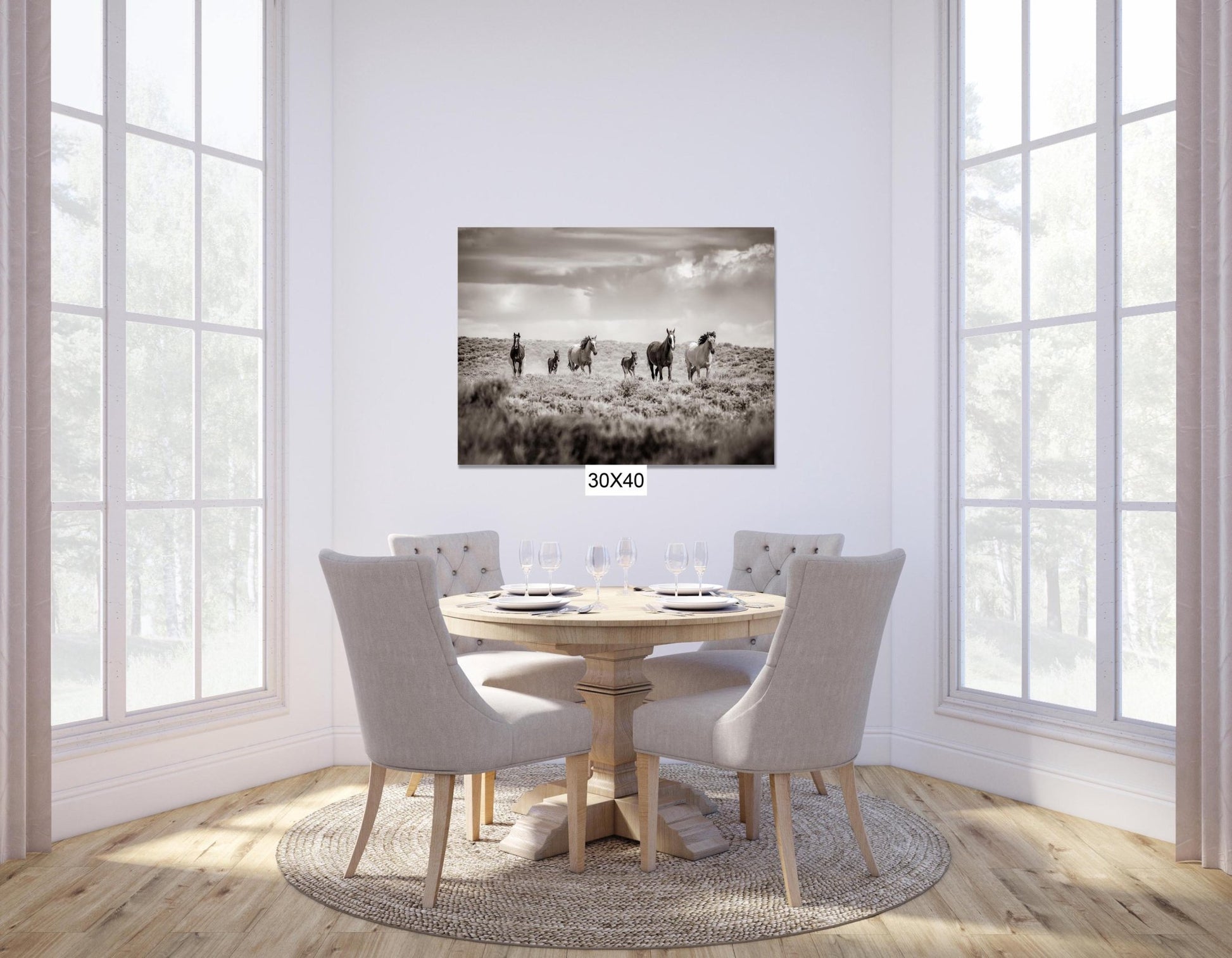 Sepia Colorado Wild Horses Running Wall Art Print, Mustang Photo Canvas, Horse Lover Gift, Cowboy Old West Decor for Home or Office - SandyDobbsFineArtPhotography