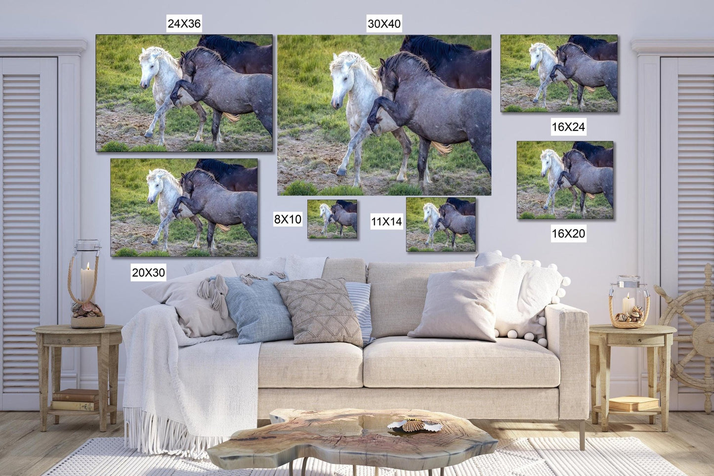 Wild Horses Dancing Photo, Horse Lover Gift, Wyoming Mustang Stallions Wall Art Print, Rocky Mountain Wildlife Canvas, Cowboy Old West Decor - SandyDobbsFineArtPhotography