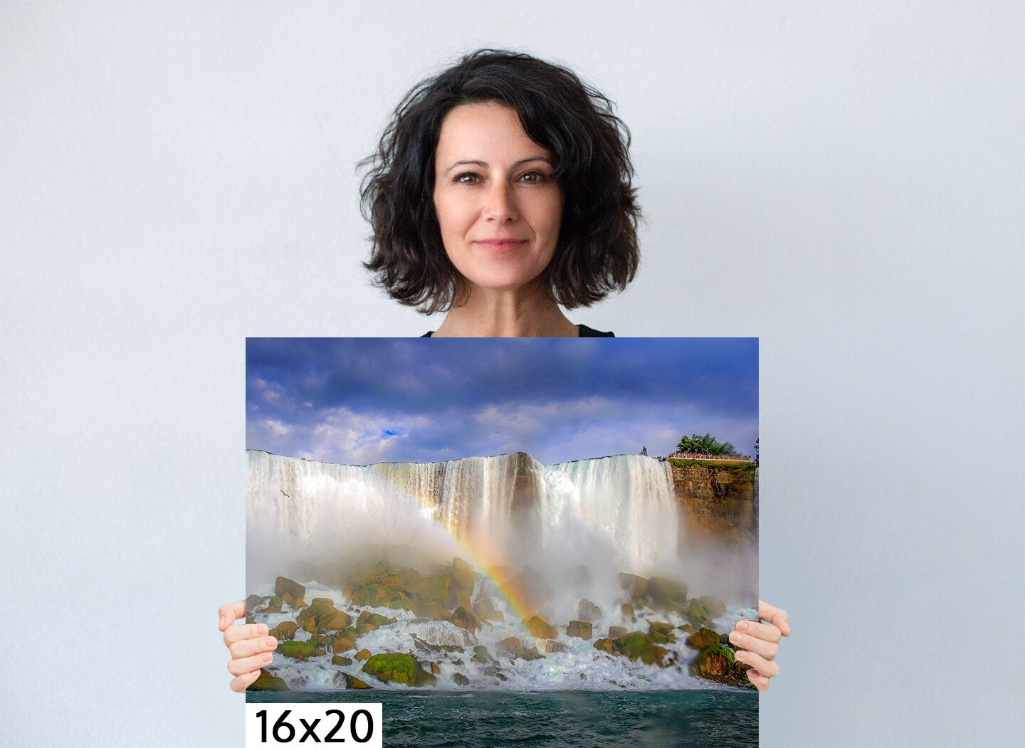 Nature Photo Sale, Niagara Falls Base With Rainbow Print, Canvas Wall Art Prints, Wall Decor Ideal for Home