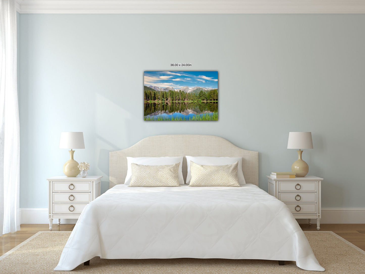 Rocky Mountain National Park Bear Lake, Mountain Reflection,Colorado Landscape Canvas Wall Art,Decor for Home and Living Room