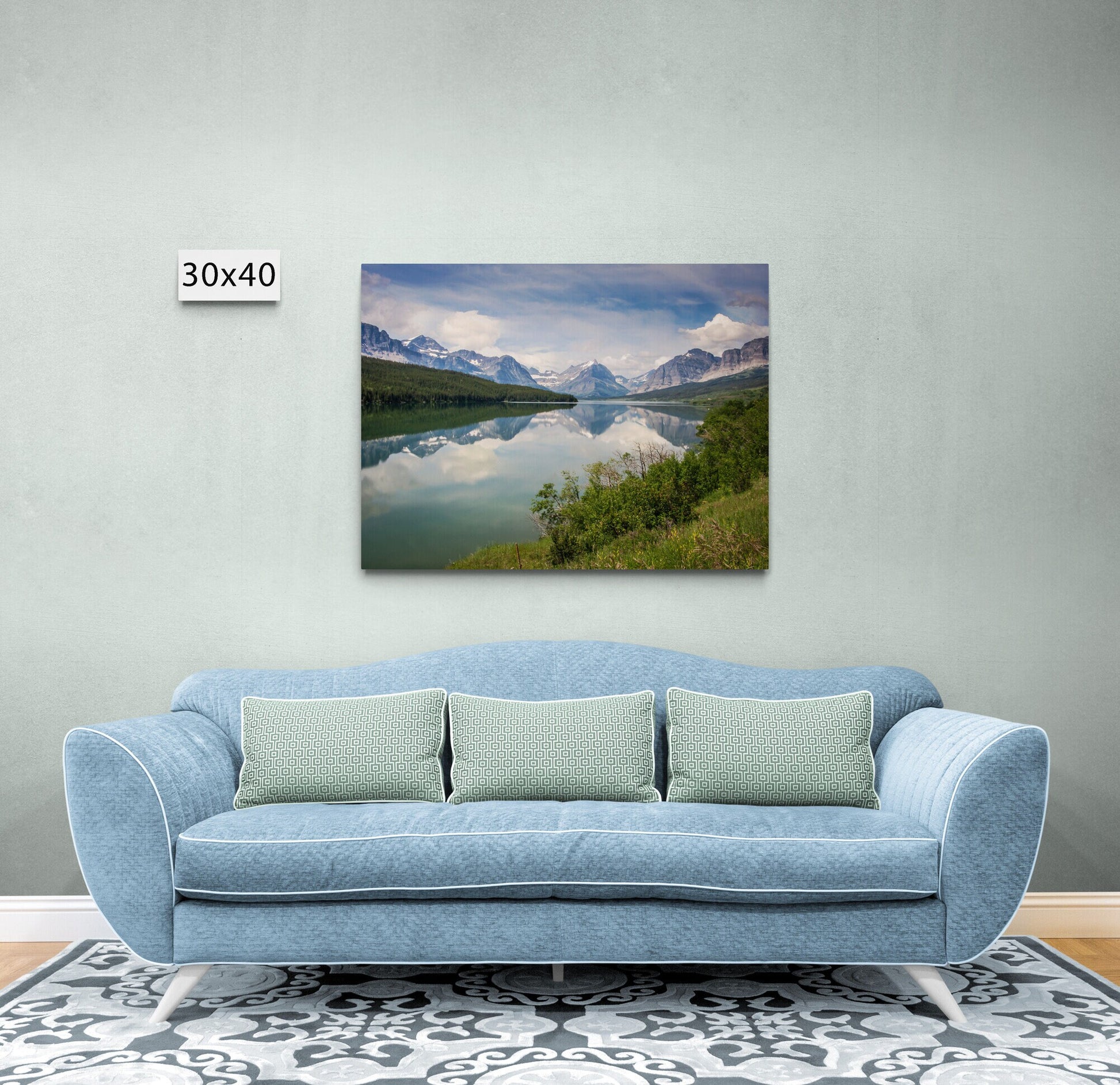 Montana Mountain Landscape, St.Mary's Lake Glacier National Park, Canvas Wall Art Prints, Wall Decor for Living Room, Bedroom or Office