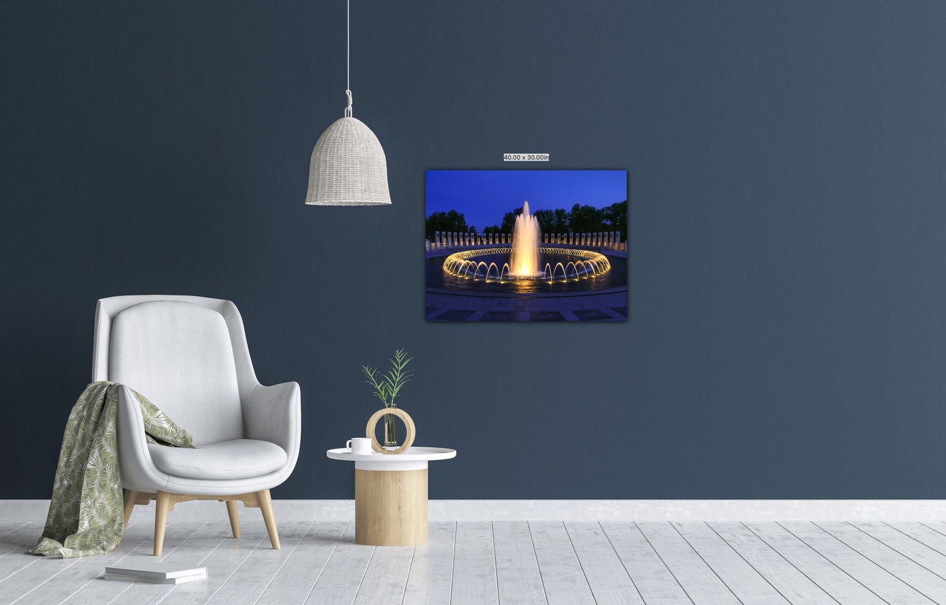 World War II Memorial at Night, Washington D.C Landmark Print, Canvas Wall Art Prints, Wall Decor for Home, Living Room, Bedroom and Office