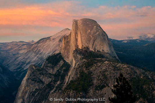 Yosemite National Park, Half Dome Sunset, California Mountain Landscape Print, Wall Decor for Home,Living Room, Bedroom, and Office