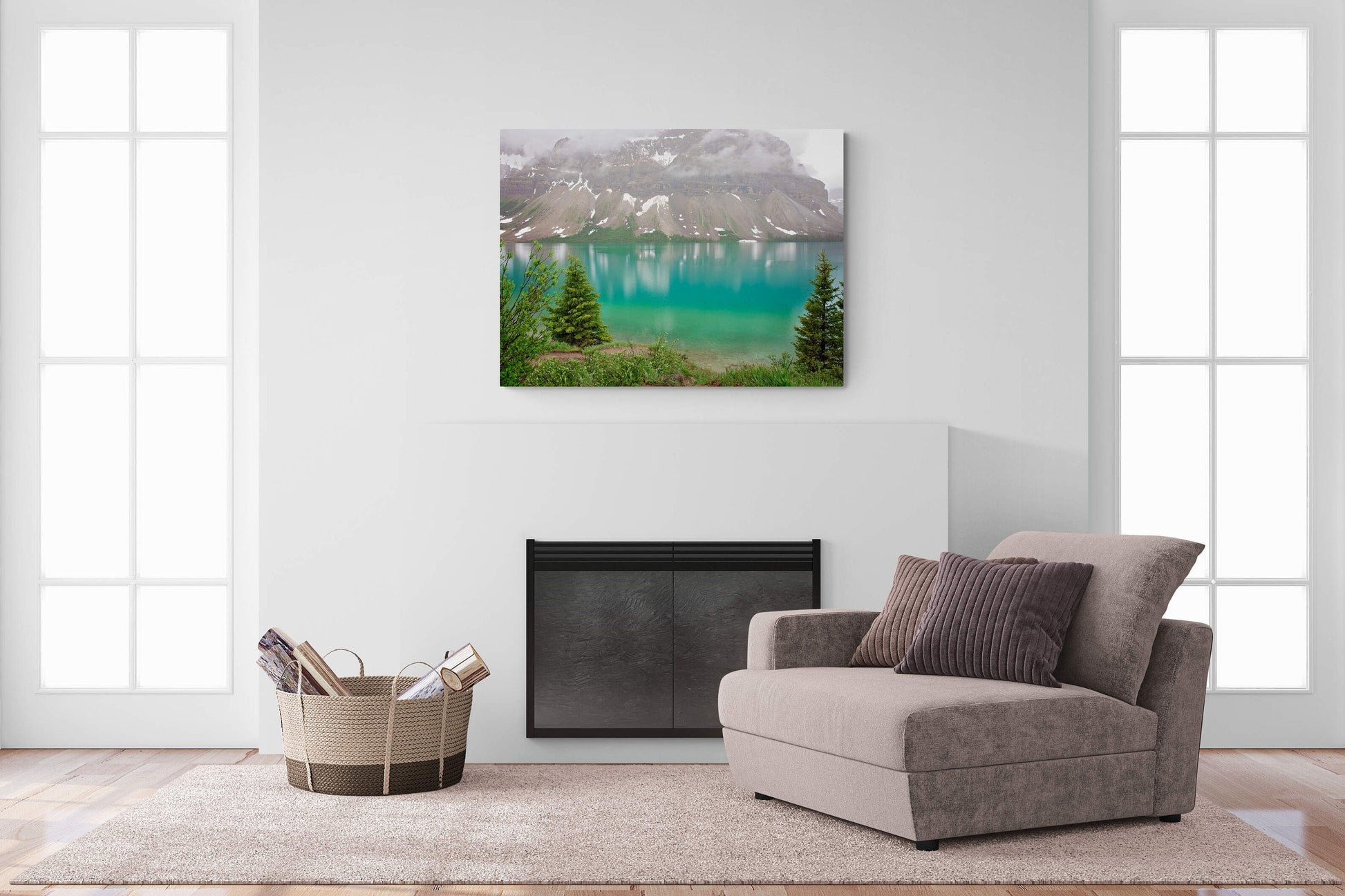 Bow Lake, Canvas Wall Art Prints, Banff National Park, Canada Landscape Print, Wall Decor Ideal for Home, Living Room, Bedroom, and Office