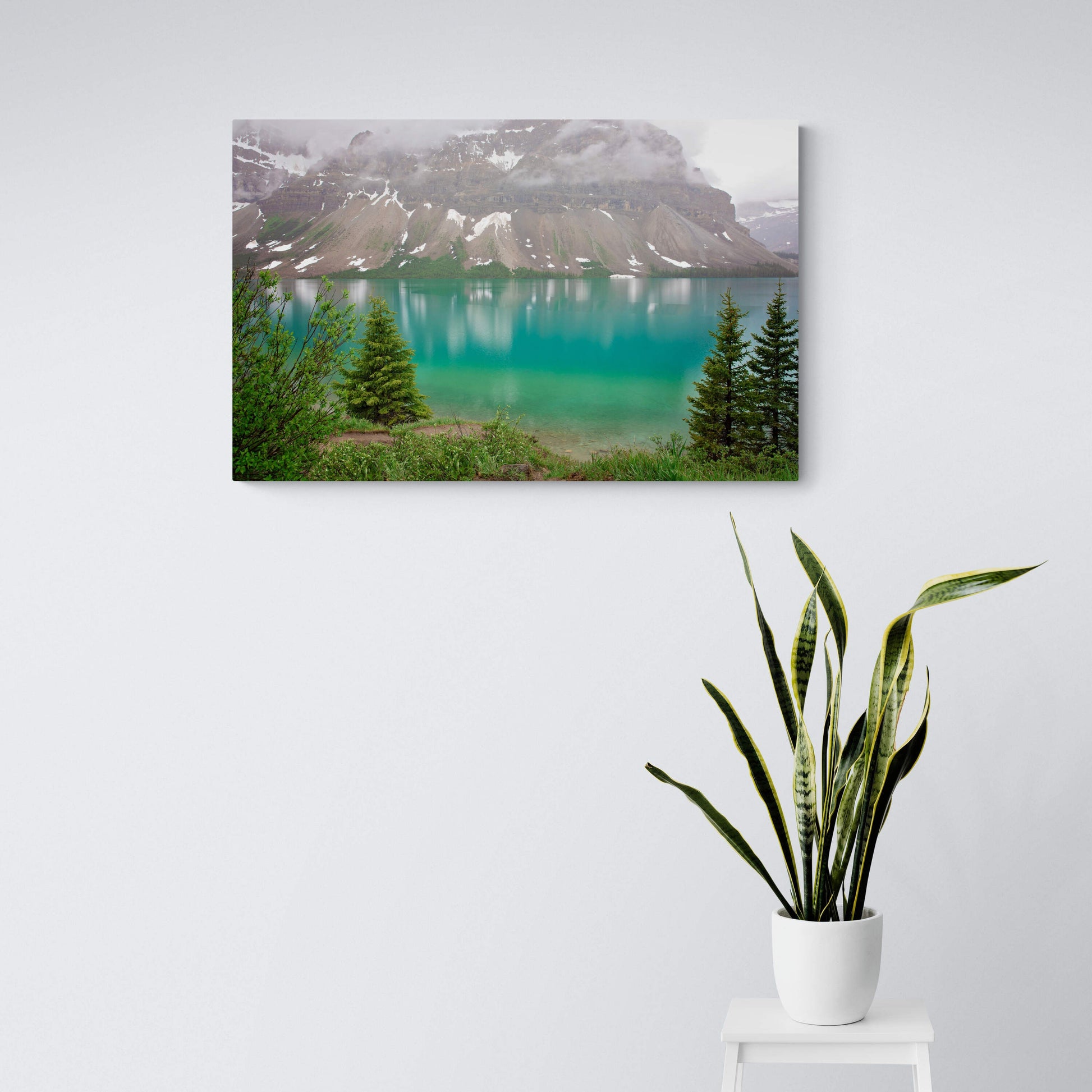 Bow Lake, Canvas Wall Art Prints, Banff National Park, Canada Landscape Print, Wall Decor Ideal for Home, Living Room, Bedroom, and Office