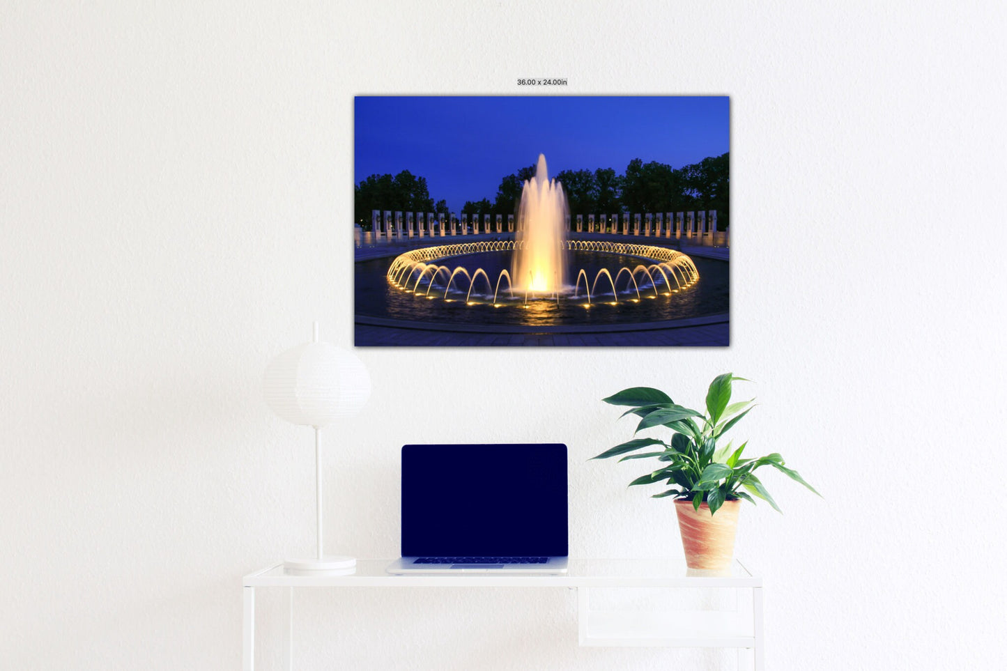 World War II Memorial at Night, Washington D.C Landmark Print, Canvas Wall Art Prints, Wall Decor for Home, Living Room, Bedroom and Office