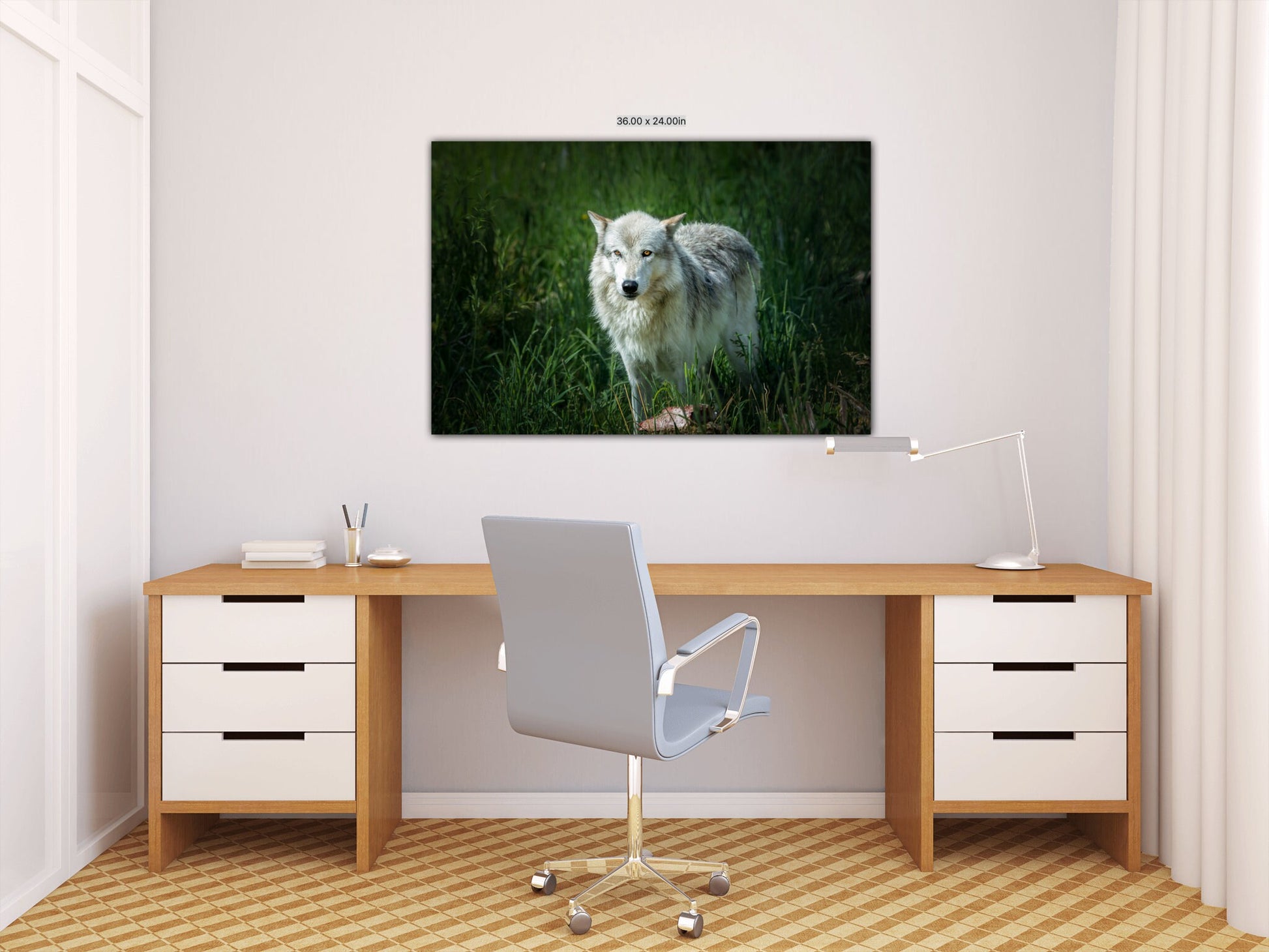 Gray Wolf, Yellowstone National Park, Wildlife Canvas Wall Art Prints, Wall Canvas Decor for Home ,Living Room, Bedroom