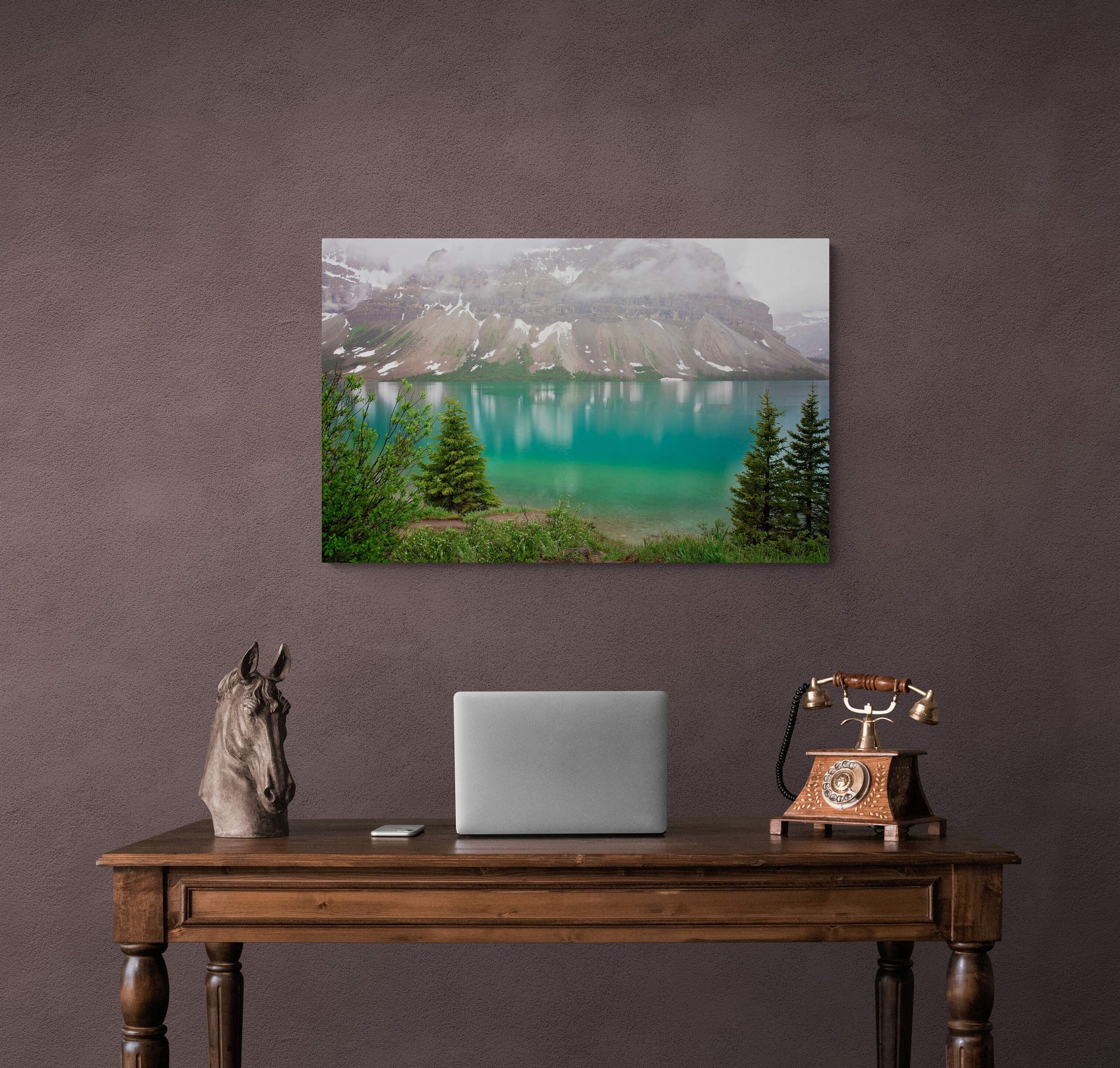 Bow Lake, Canvas Wall Art Prints, Banff National Park, Canada Landscape Print, Wall Decor Ideal for Home, Living Room, Bedroom, and Office