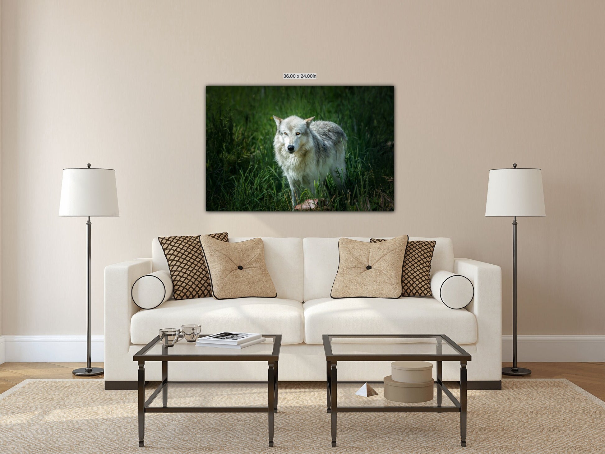 Gray Wolf, Yellowstone National Park, Wildlife Canvas Wall Art Prints, Wall Canvas Decor for Home ,Living Room, Bedroom