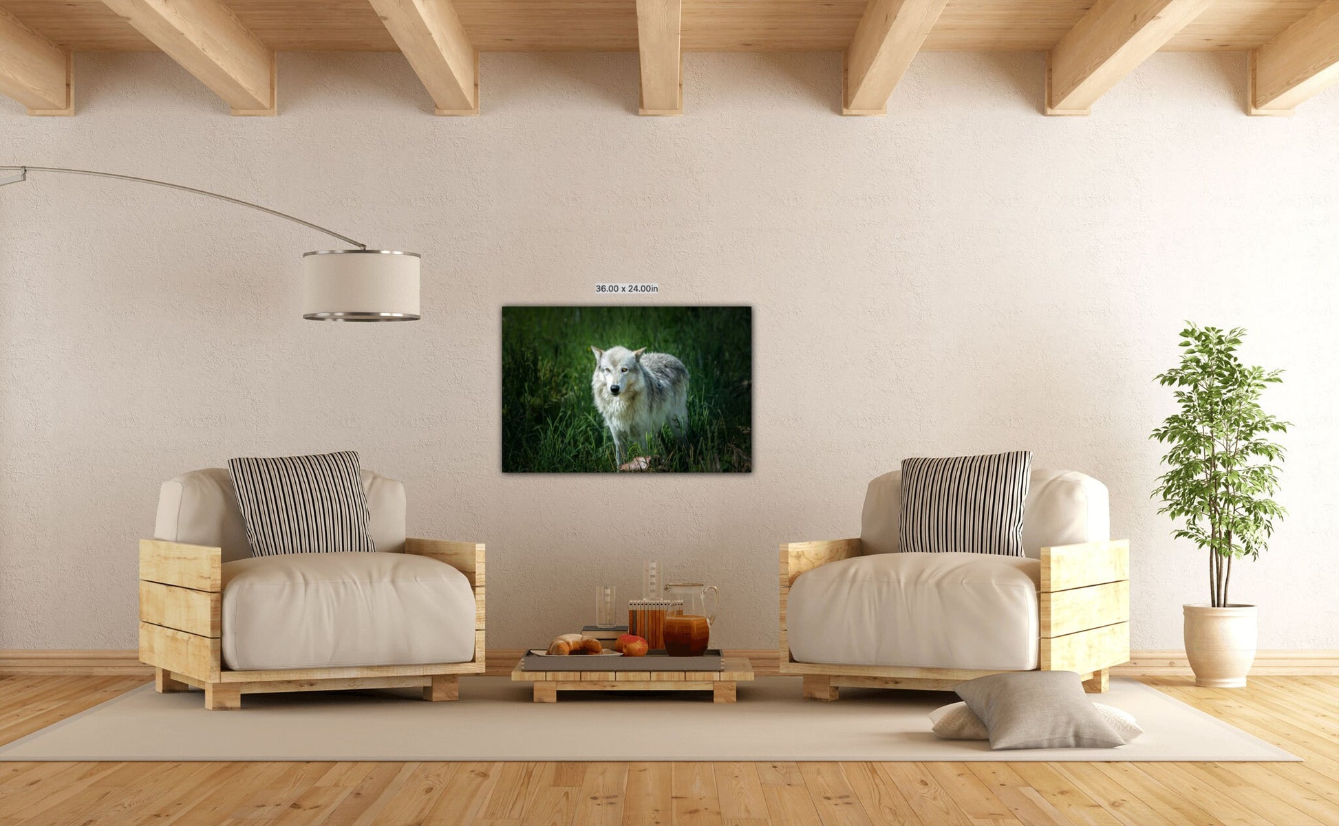 Gray Wolf, Yellowstone National Park, Wildlife Canvas Wall Art Prints, Wall Canvas Decor for Home ,Living Room, Bedroom