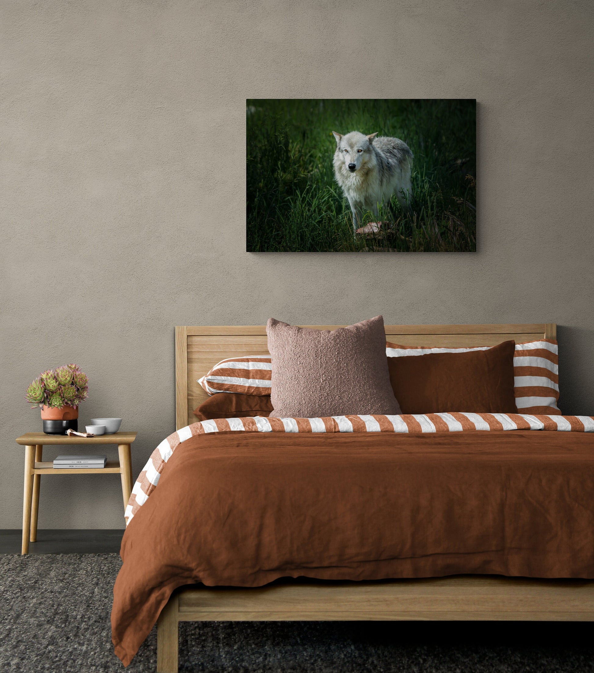 Gray Wolf, Yellowstone National Park, Wildlife Canvas Wall Art Prints, Wall Canvas Decor for Home ,Living Room, Bedroom