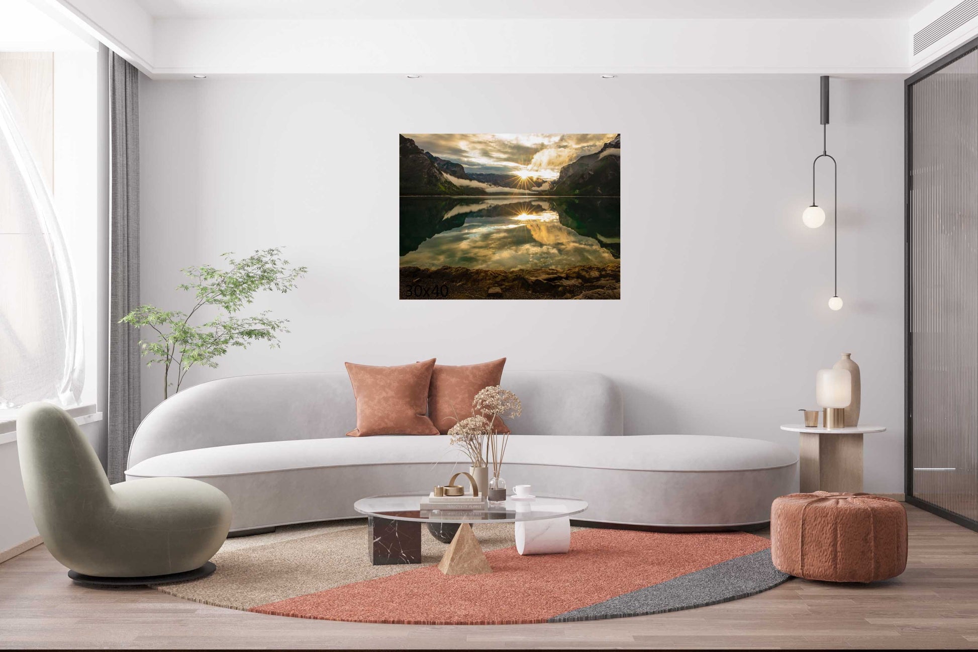 Banff Canada Sunrise Landscape Print, Lake Minnewanka Sunrise, Dramatic Landscape Canvas Wall Art Prints, Wall Decor for Home or Office