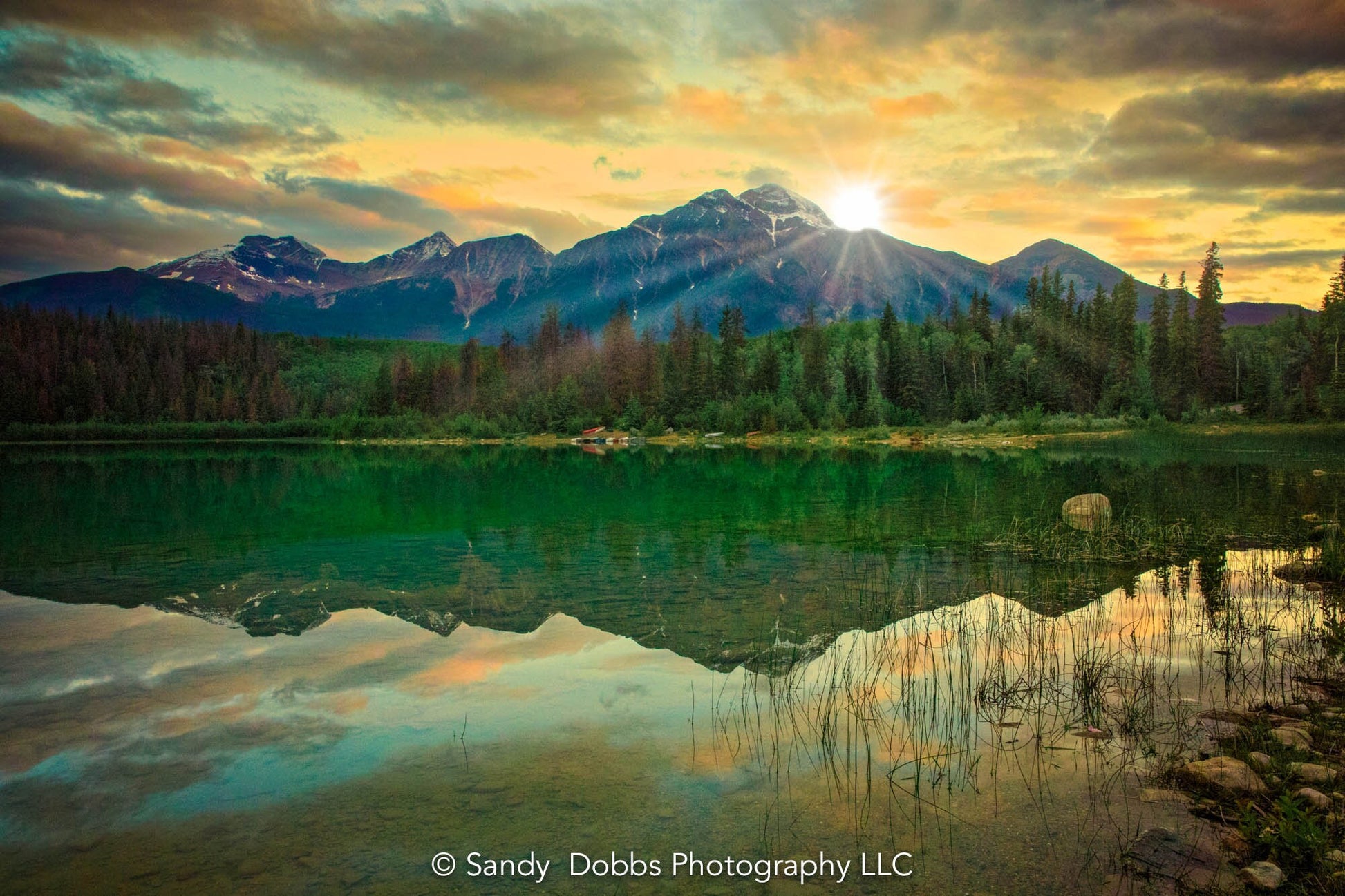 Jasper Lake Sunrise, National Park Canada Landscape Print, Canvas Wall Art Prints,  Wall Decor for Home,Living Room, Bedroom, Office