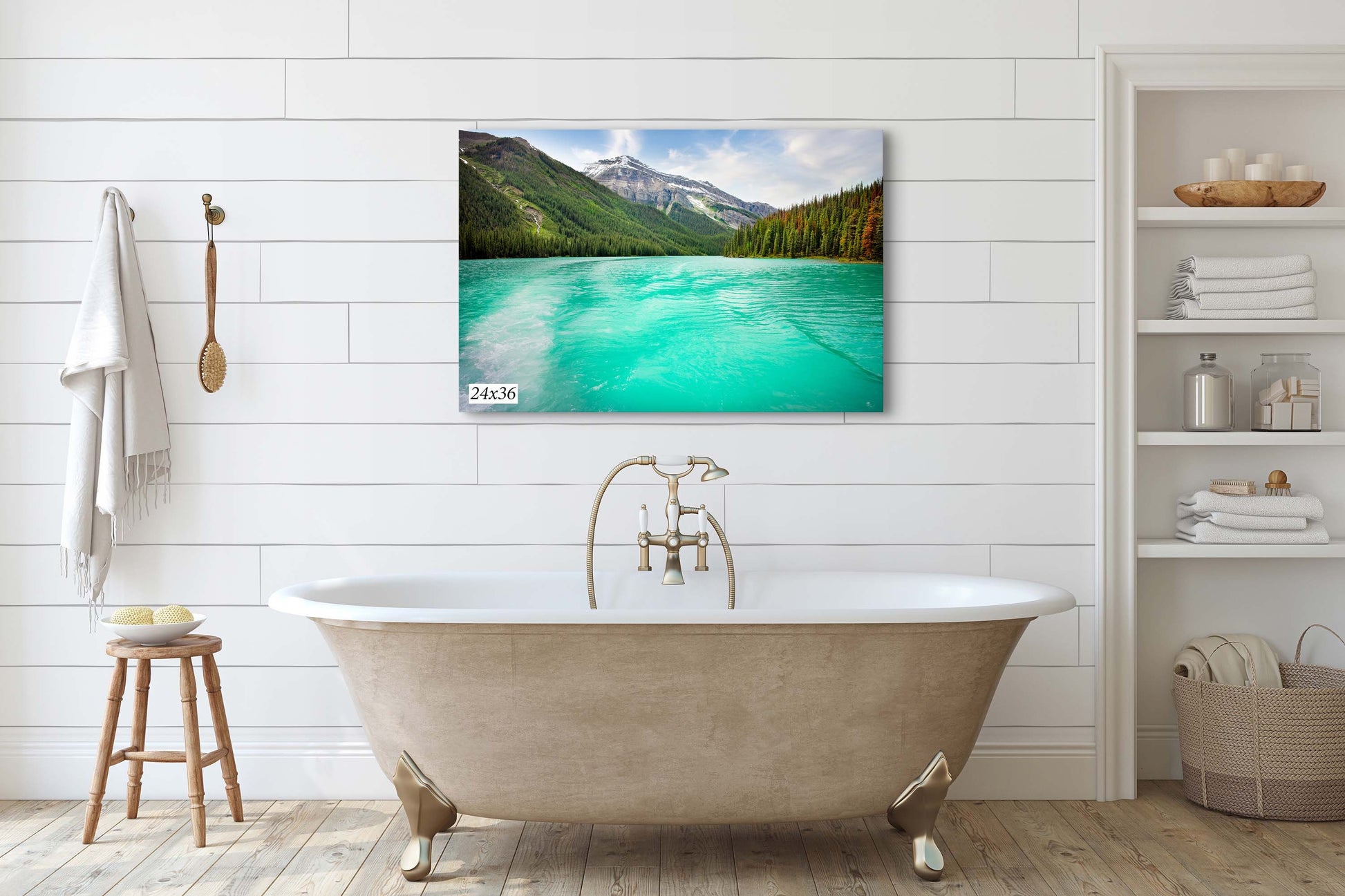 Maligne Lake  Landscape Print, Jasper National Park Canada, Mountain Lake, Photography Canvas Wall Art Prints