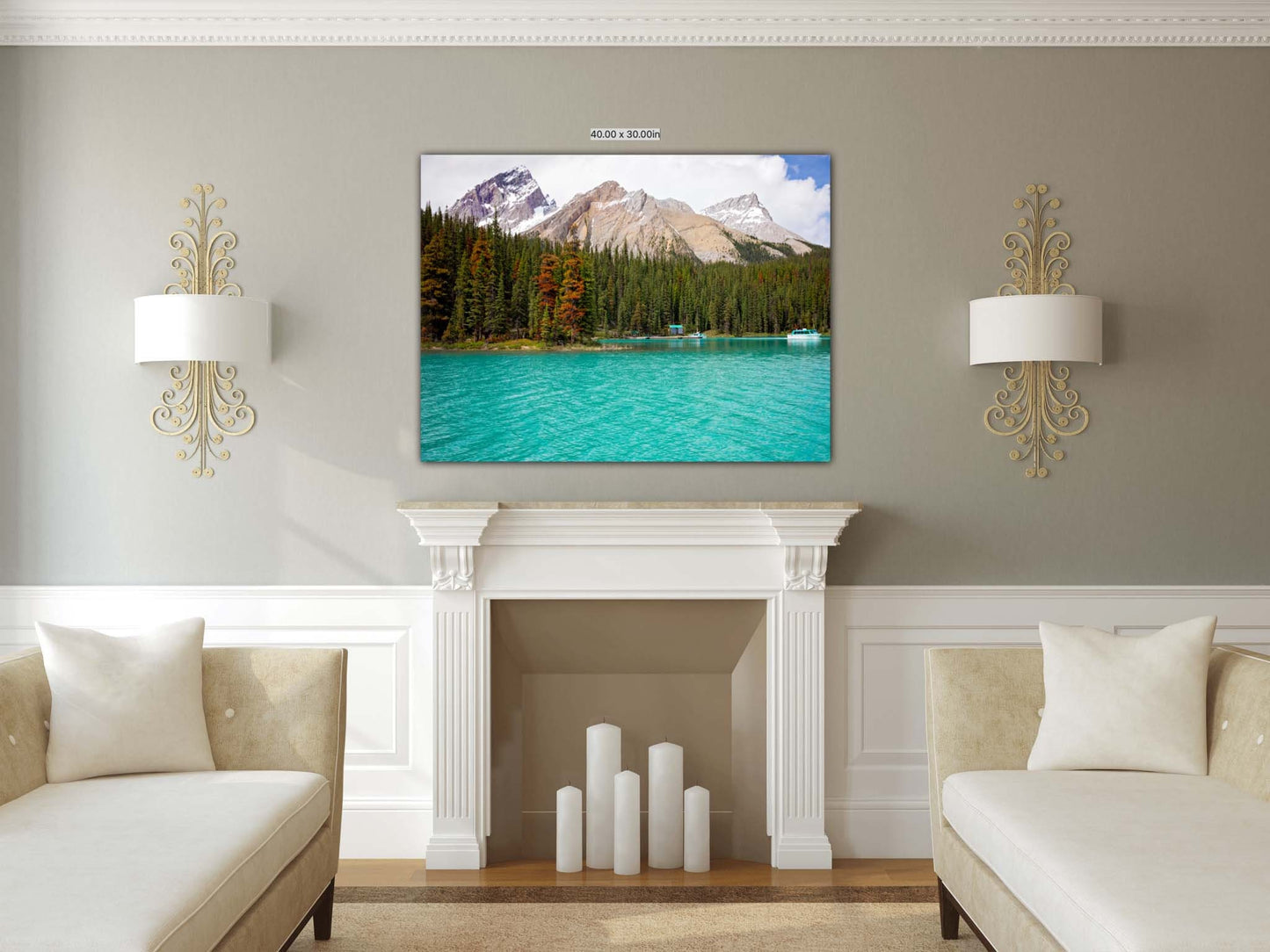 Photography Canvas Wall Art Prints,Jasper National Park Canada, Maligne Lake  Landscape Print, Decor for Home,Living Room, Bedroom, Office