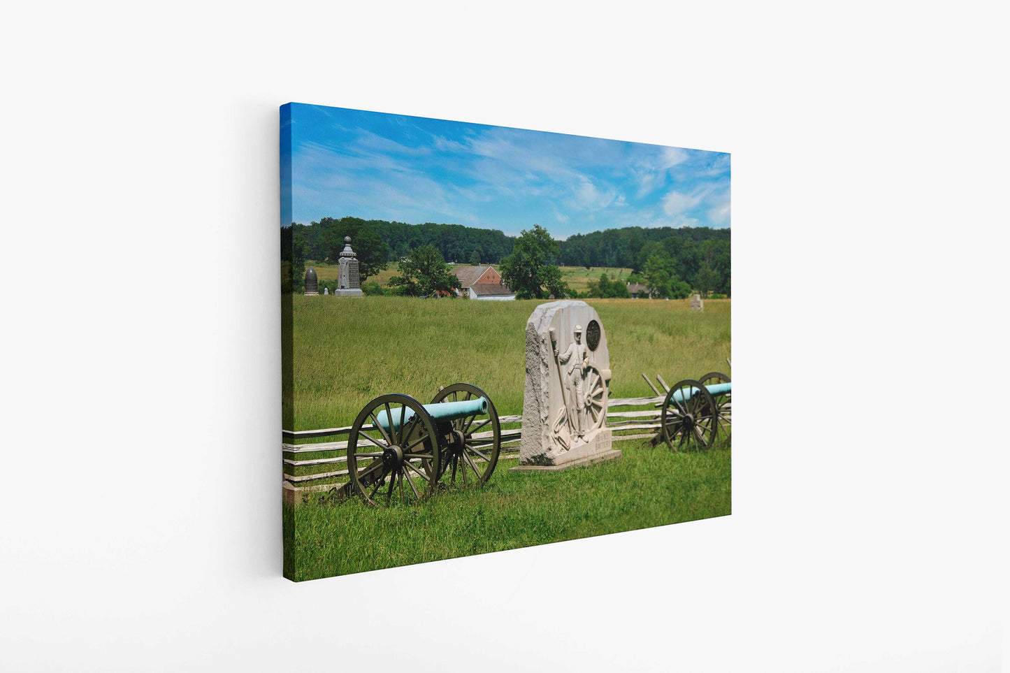 canvas example of civil war cannons at Gettysburg