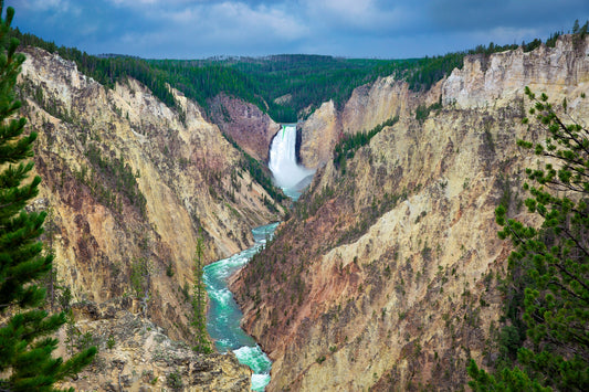 Yellowstone National Park, Waterfalls Fine Art Photography Landscape Print, Canvas Wall  Decor Home Living Room, Bedroom or Office