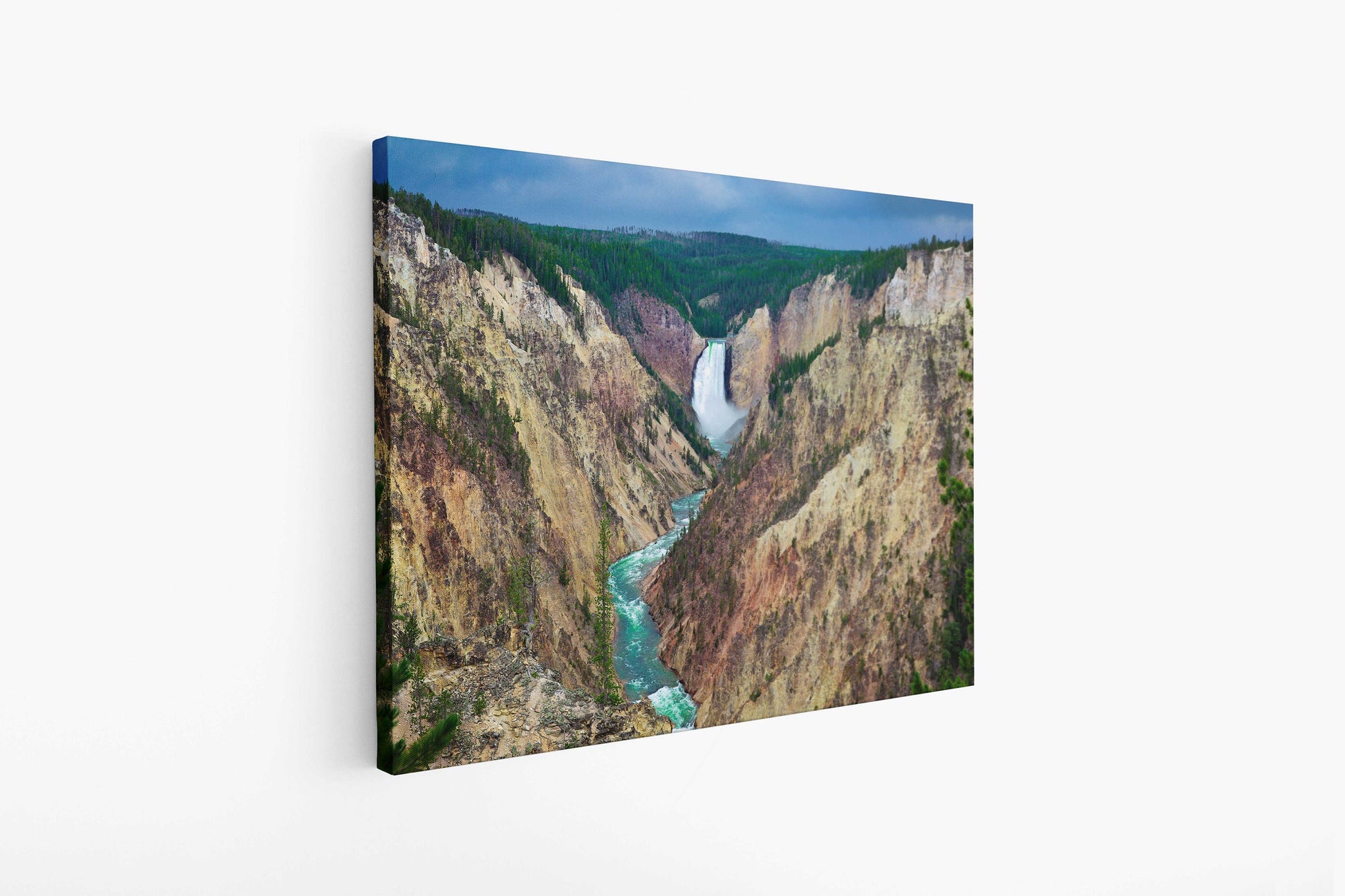 Yellowstone National Park, Waterfalls Fine Art Photography Landscape Print, Canvas Wall  Decor Home Living Room, Bedroom or Office