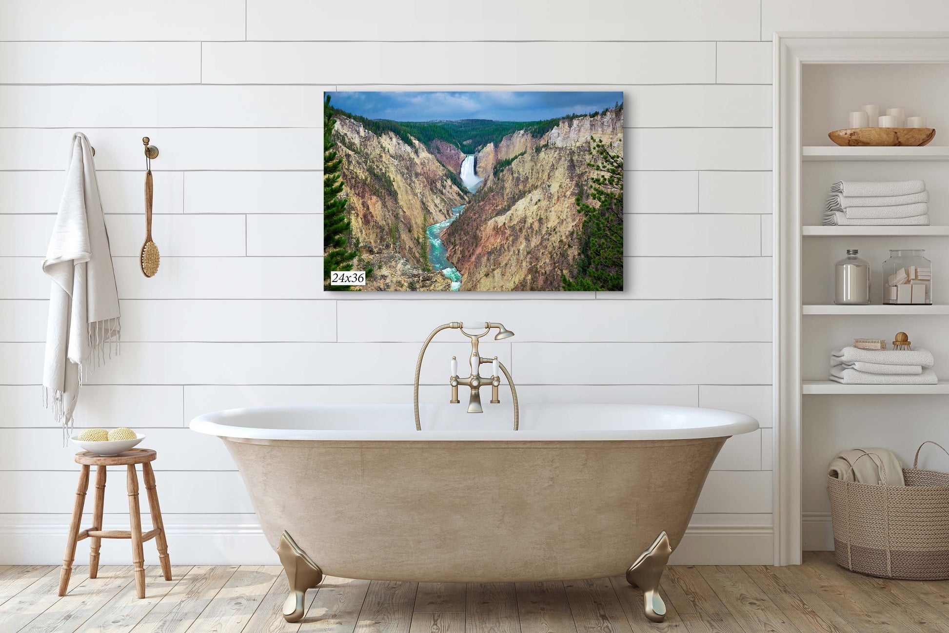 Yellowstone National Park, Waterfalls Fine Art Photography Landscape Print, Canvas Wall  Decor Home Living Room, Bedroom or Office