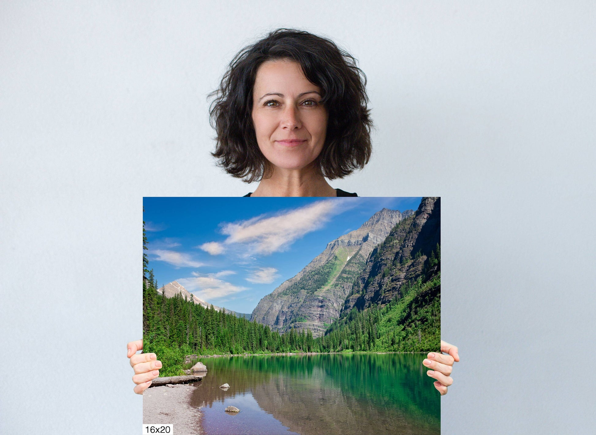 Rocky Mountain Photography, Landscape Canvas Wall Art Print, Glacier National Park Avalanche Lake, Fine Art, Decor Home Office Living