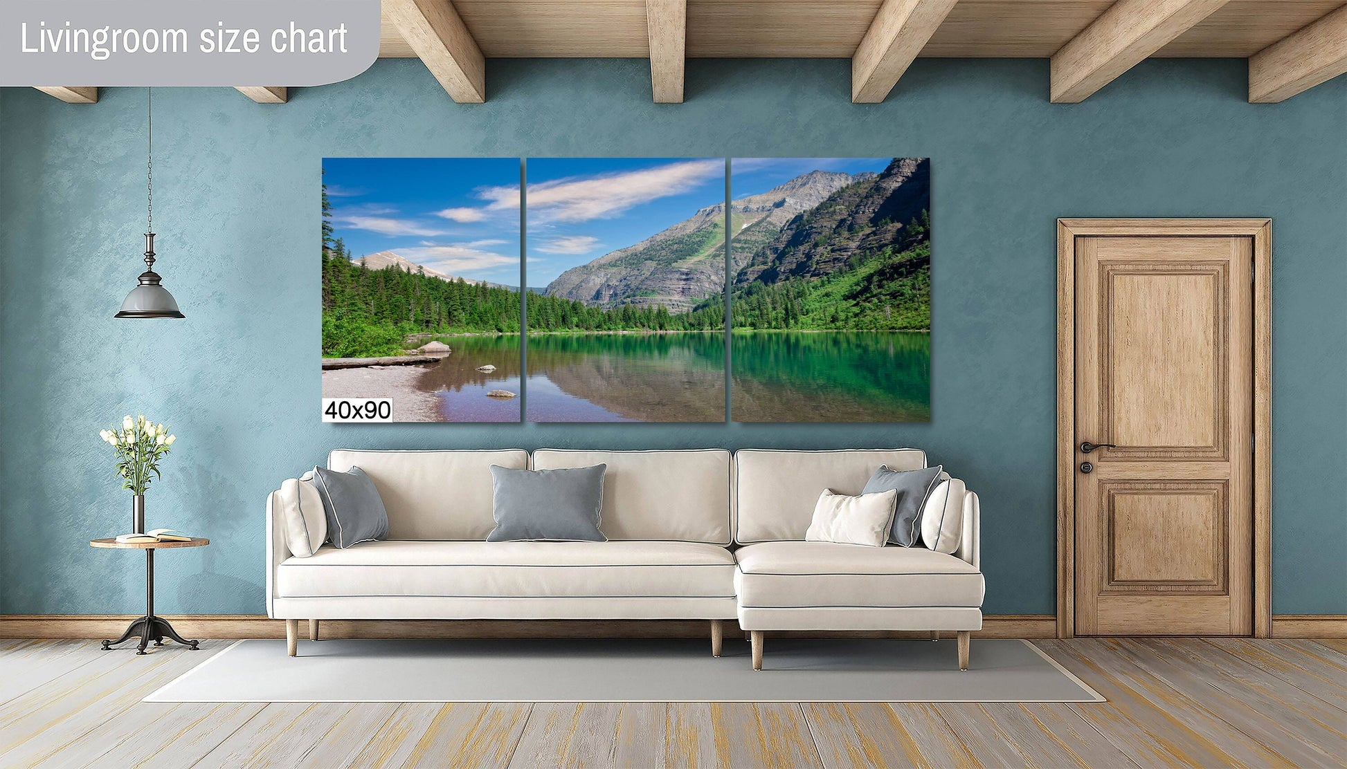 Rocky Mountain Photography, Landscape Canvas Wall Art Print, Glacier National Park Avalanche Lake, Fine Art, Decor Home Office Living