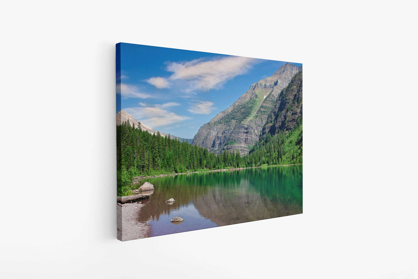 Rocky Mountain Photography, Landscape Canvas Wall Art Print, Glacier National Park Avalanche Lake, Fine Art, Decor Home Office Living