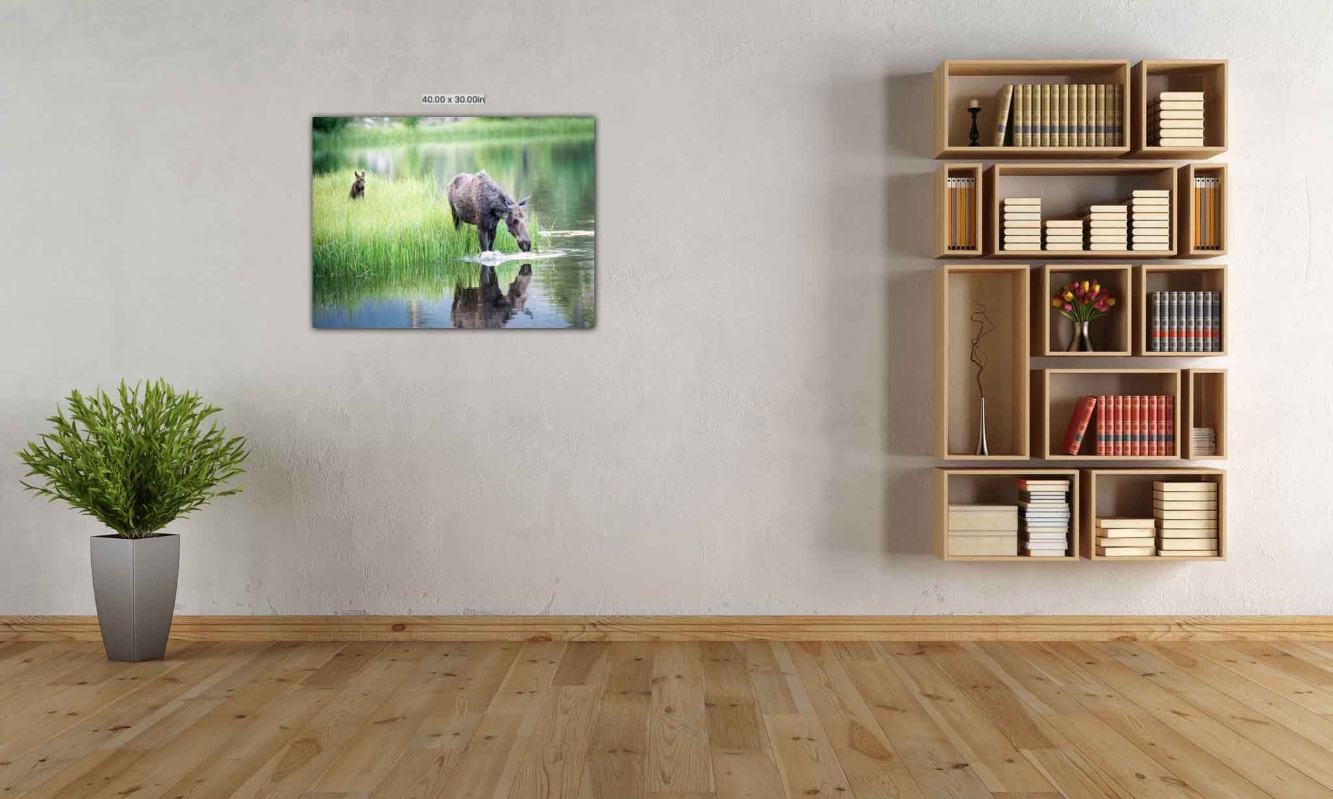 Moose Wall Art, Wildlife Wall Canvas, Rocky Mountain National Park, Colorado Canvas Wall Art Prints, Decor for Home,Living Room, Bedroom