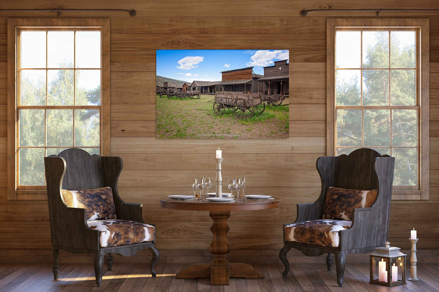 Old West Ghost Town Photography Decor, Old Wagons Wyoming Photo, Wrapped Canvas Print, Rustic Style, Cowboy Art, Western Art Wall Pictures