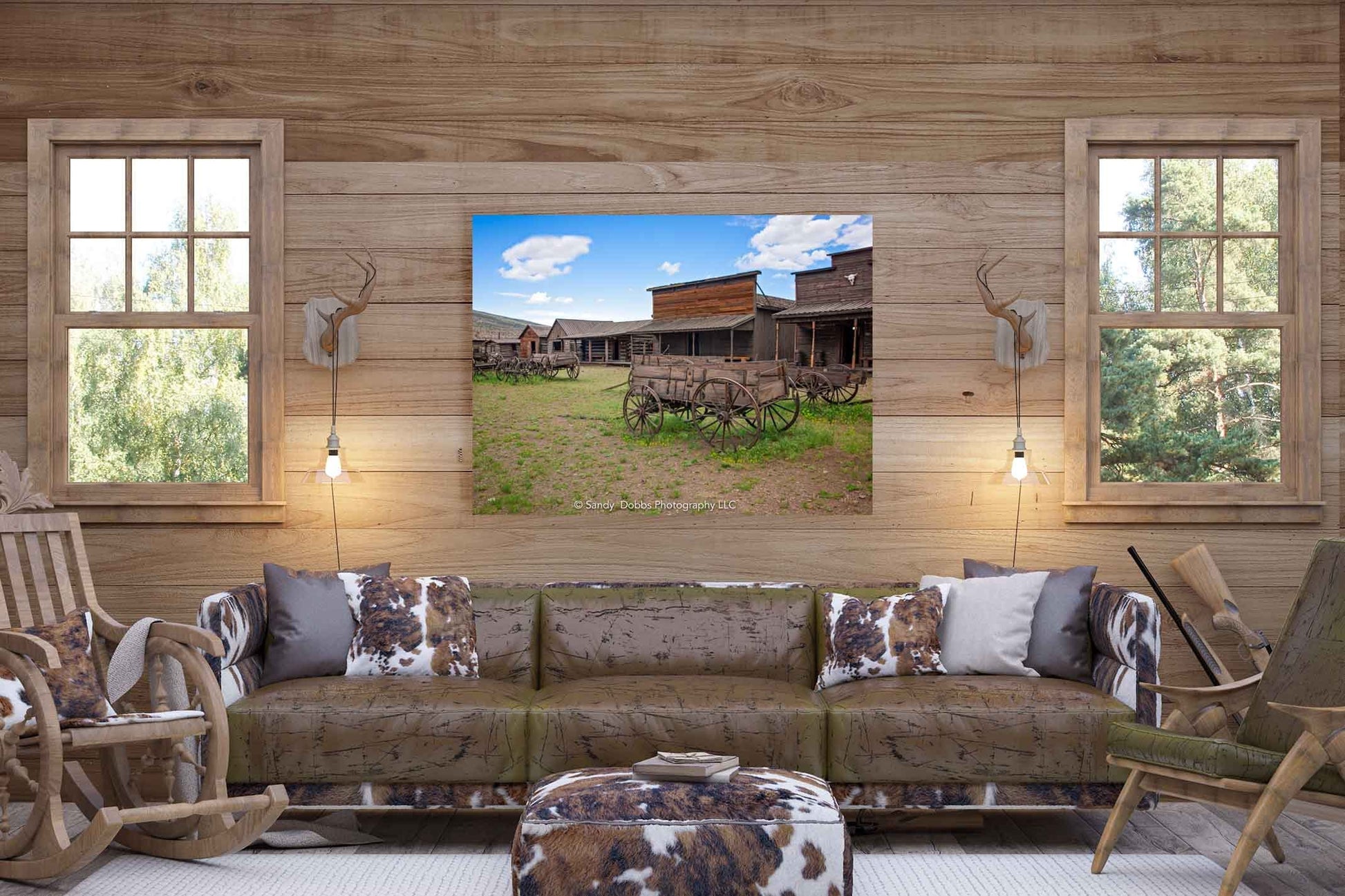 Old West Ghost Town Photography Decor, Old Wagons Wyoming Photo, Wrapped Canvas Print, Rustic Style, Cowboy Art, Western Art Wall Pictures